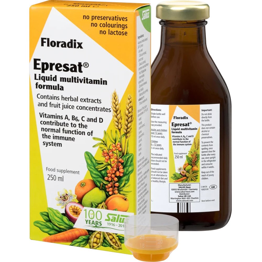 Power Health Floradix Epresat Συμπλήρωμα Διατροφής Πολυβιταμινών για Ενέργεια, Τόνωση Υποστήριξη του Νευρικού Συστήματος & Πνευματική Διαύγεια 250ml