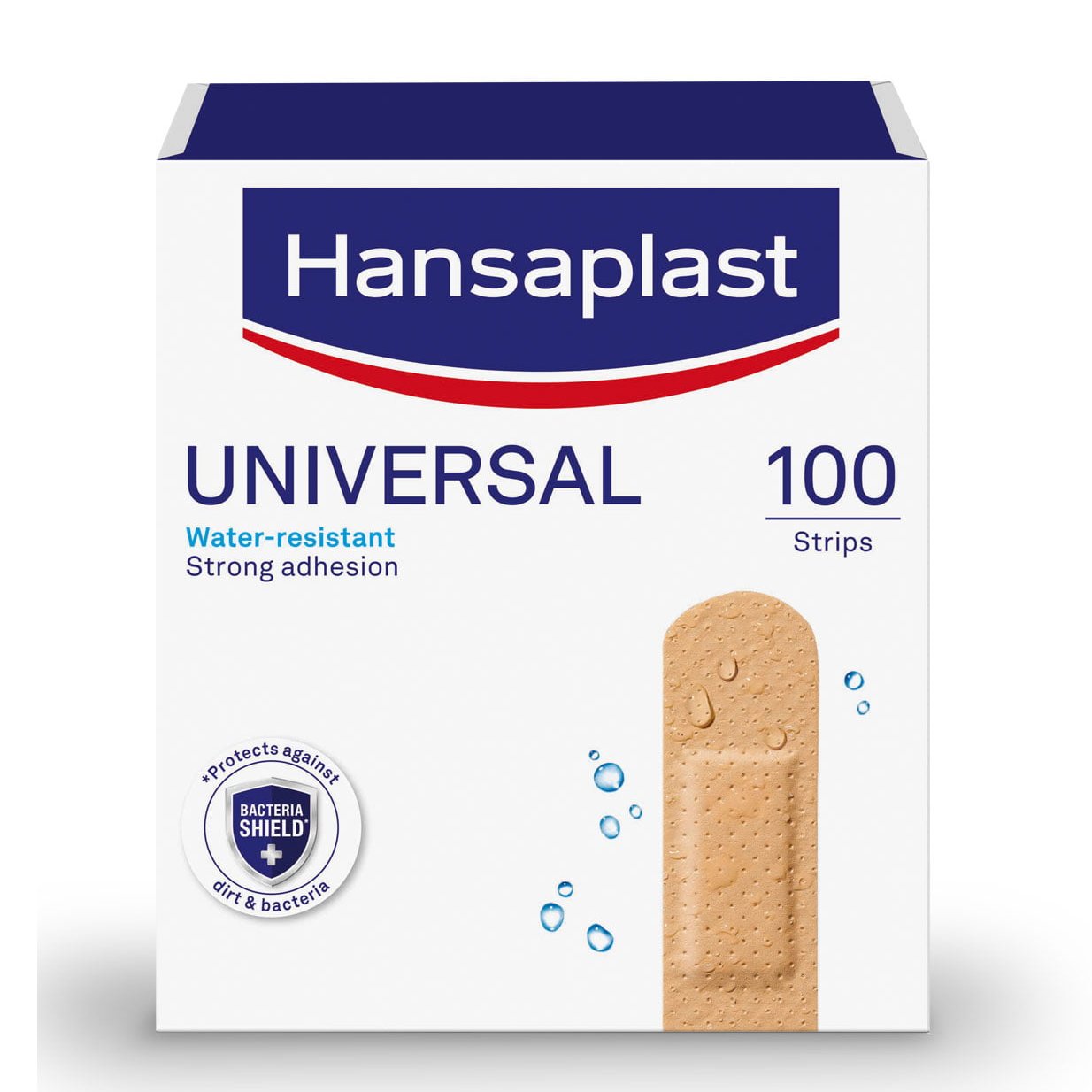 Hansaplast Hansaplast Universal Water Resistant & Strong Adhesion 19mm x 72mm Αδιάβροχα Επιθέματα με Έξτρα Κολλητική Ικανότητα 100 Τεμάχια