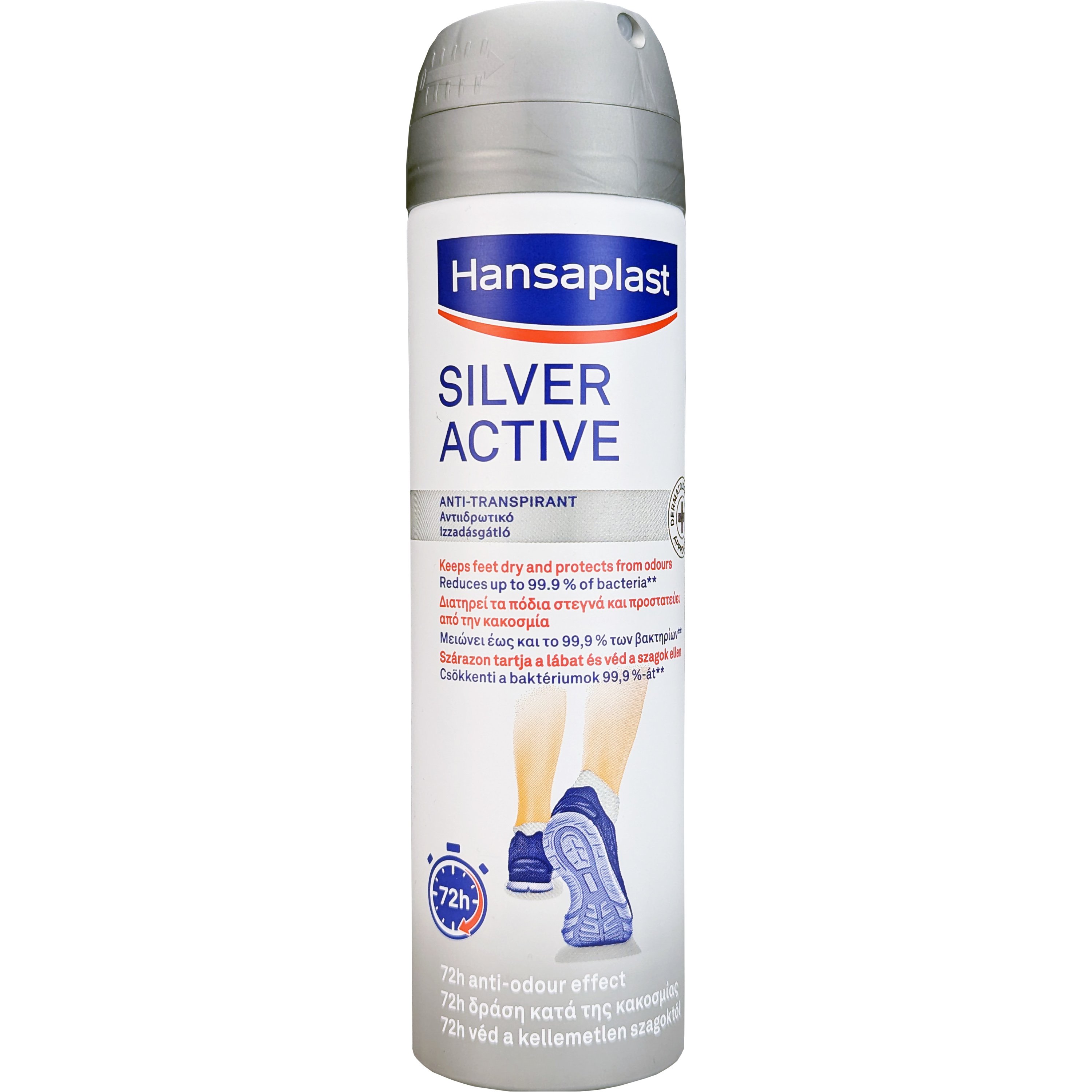 Hansaplast Hansaplast Silver Active Ανθιδρωτικό Spray Ποδιών με Ιόντα Αργύρου με 72 Ώρες Δράση 150ml