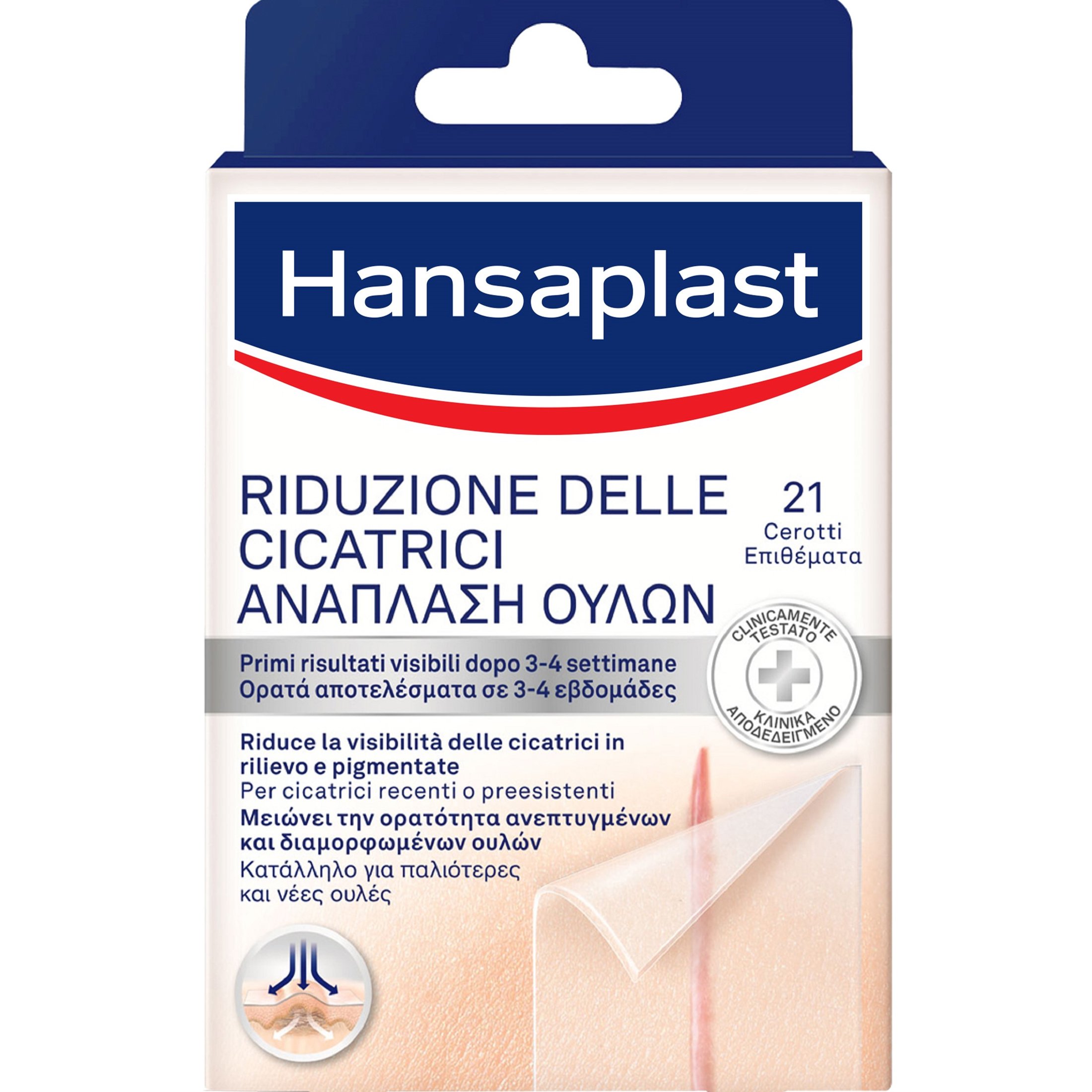 Hansaplast Scar Reducer Διάφανα Επιθέματα για Θεραπεία Υπερτροφικών Ουλών & Χηλοειδών 21 Τεμάχια φωτογραφία