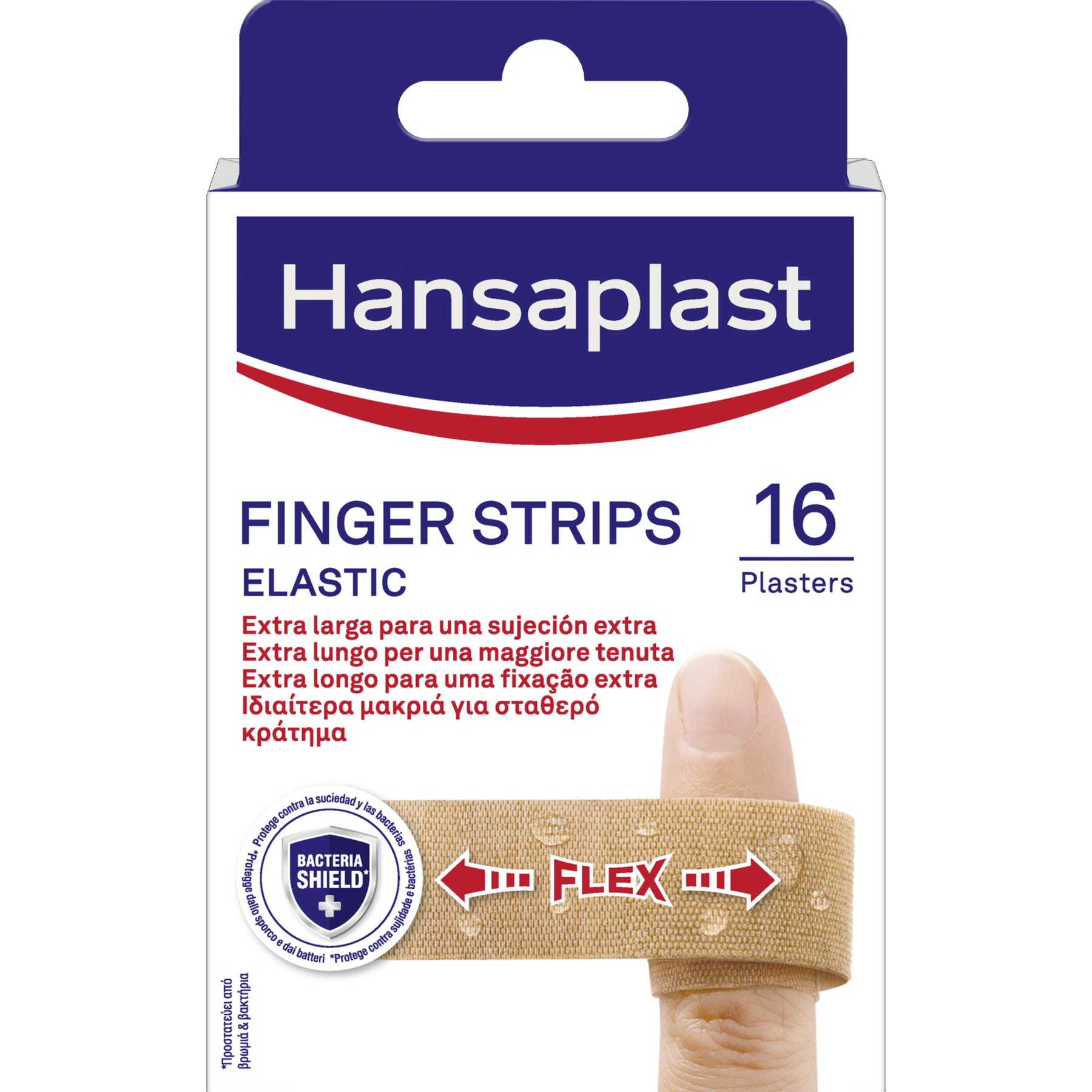 Hansaplast Hansaplast Finger Strips Elastic Ελαστικά Επιθέματα Δακτύλων για την Κάλυψη & Προστασία Μικρών Πληγών 16 Τεμάχια