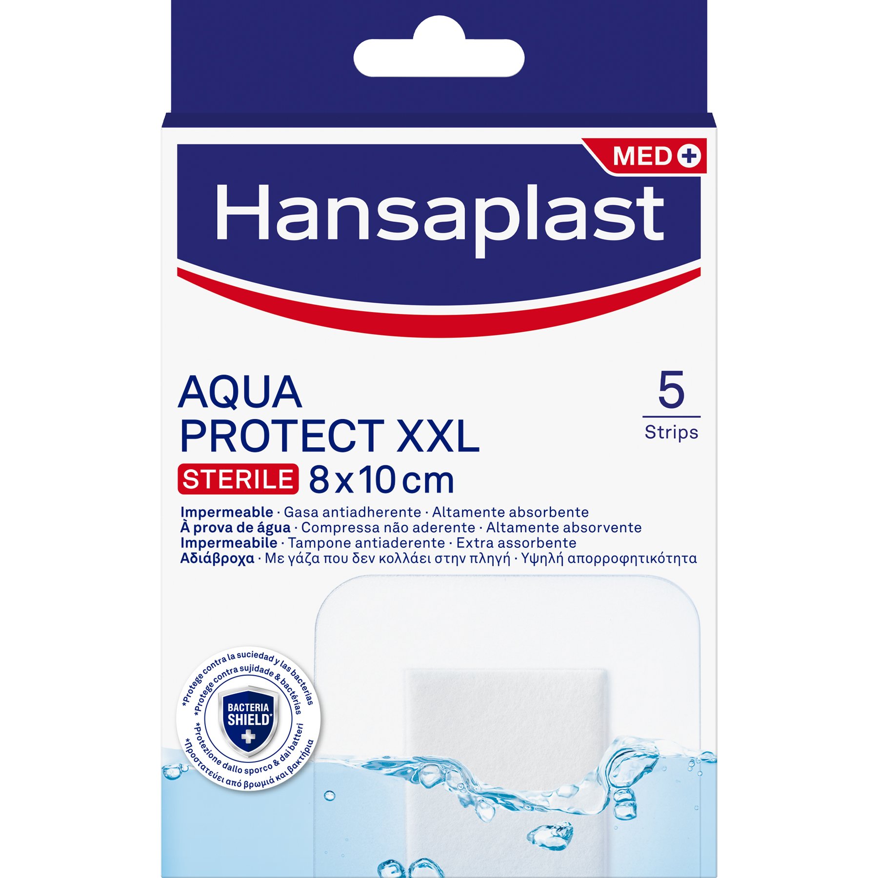 Hansaplast Hansaplast Aqua Protect XXL Sterile Strips 8x10cm Αδιάβροχα Επιθέματα για την Κάλυψη & Προστασία Μεσαίων ή Μεγαλύτερων Πληγών 5 Τεμάχια