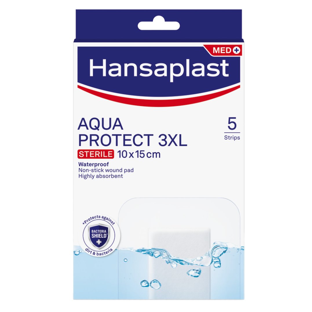 Hansaplast Hansaplast Aqua Protect 3XL Sterile Strips 10x15cm Αδιάβροχα Επιθέματα για την Κάλυψη & Προστασία Μεσαίων ή Μεγαλύτερων Πληγών 5 Τεμάχια