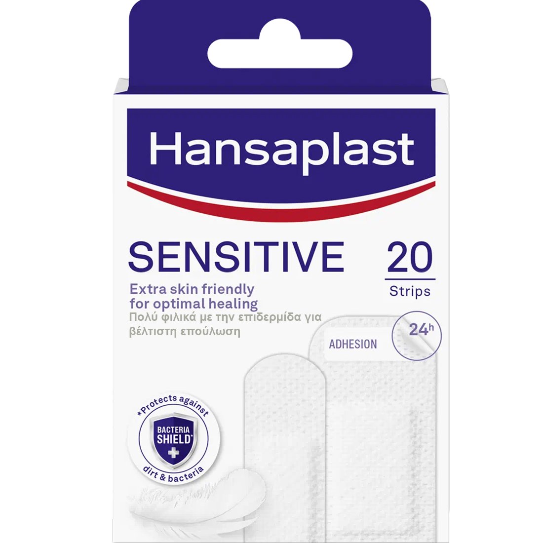 Hansaplast Hansaplast Sensitive Αυτοκόλλητα Επιθέματα για την Κάλυψη & Προστασία Μικρών Πληγών, σε 2 Διαφορετικά Μεγέθη 20 Τεμάχια