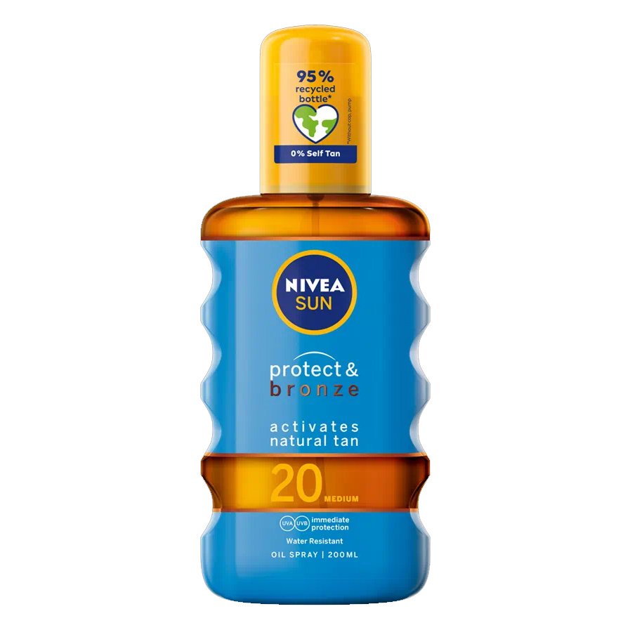 Nivea Sun Protect & Bronze Oil Spf20 Αντηλιακό Λάδι Σώματος Μέτριας Προστασίας για Φυσικό Μαύρισμα 200ml φωτογραφία