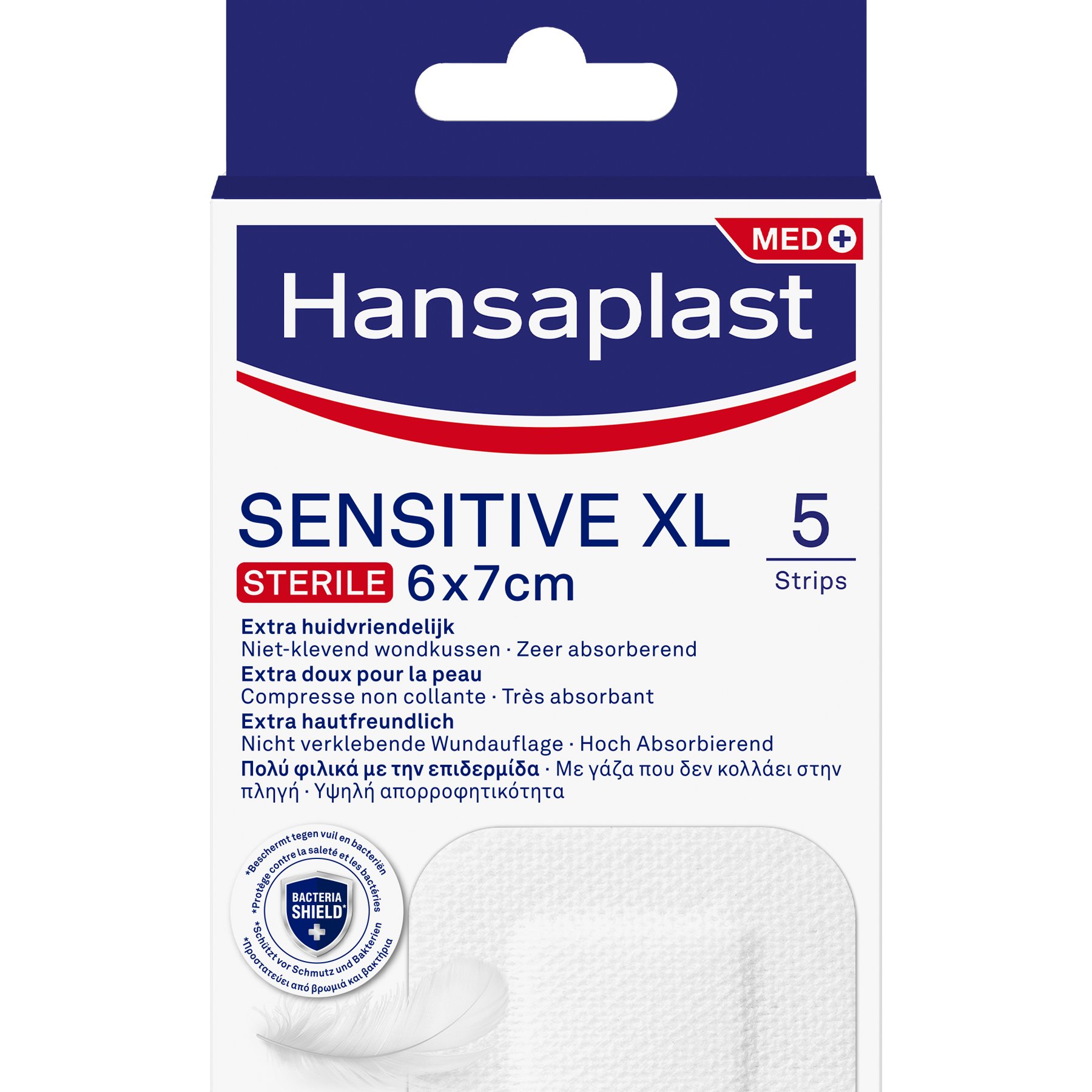 Hansaplast Hansaplast Sensitive XL Sterile 6x7cm Αυτοκόλλητα Αποστειρωμένα Επιθέματα για Μεγαλύτερες Πληγές & Μετεγχειρητικά Τραύματα 5 Τεμάχια