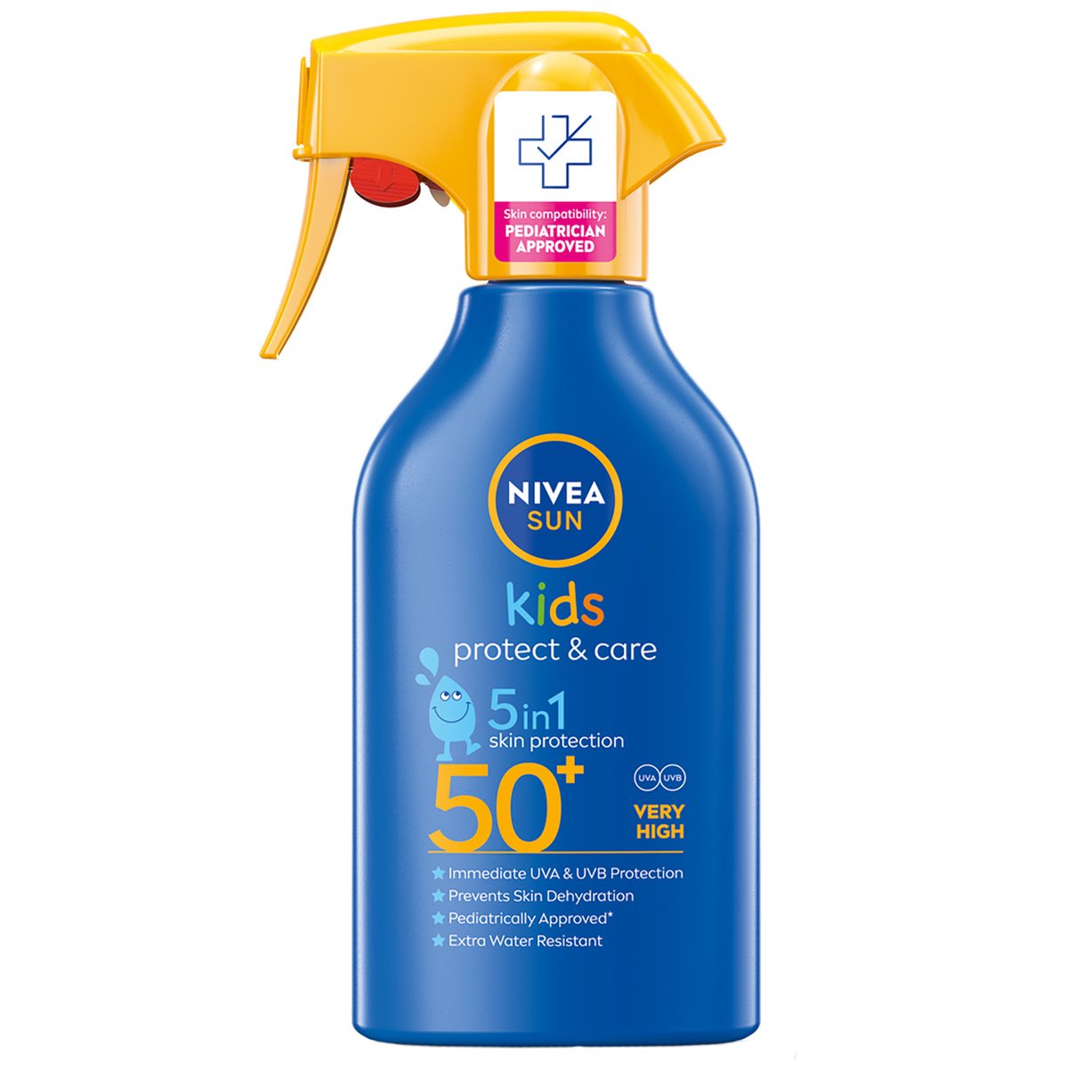 Nivea Nivea Sun Kids Protect & Care 5 in 1 Spf50+ Παιδικό Αντηλιακό Γαλάκτωμα Προσώπου Σώματος Πολύ Υψηλής Προστασίας σε Μορφή Σπρέι 270ml