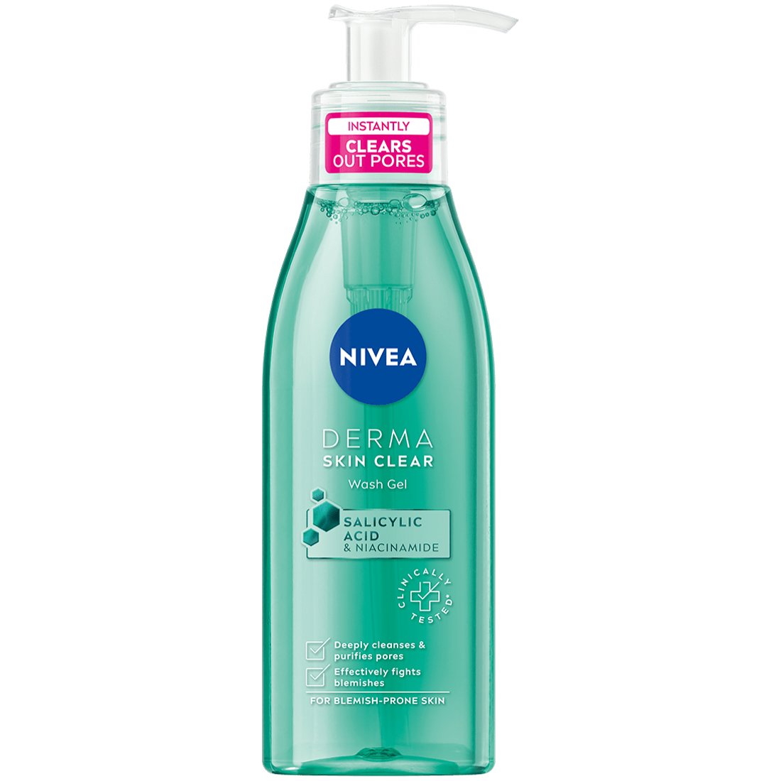 Nivea Nivea Derma Skin Clear Anti-Blemish Wash Gel Καθαρισμού Προσώπου για Επιδερμίδες με Τάσης Ακμής 150ml