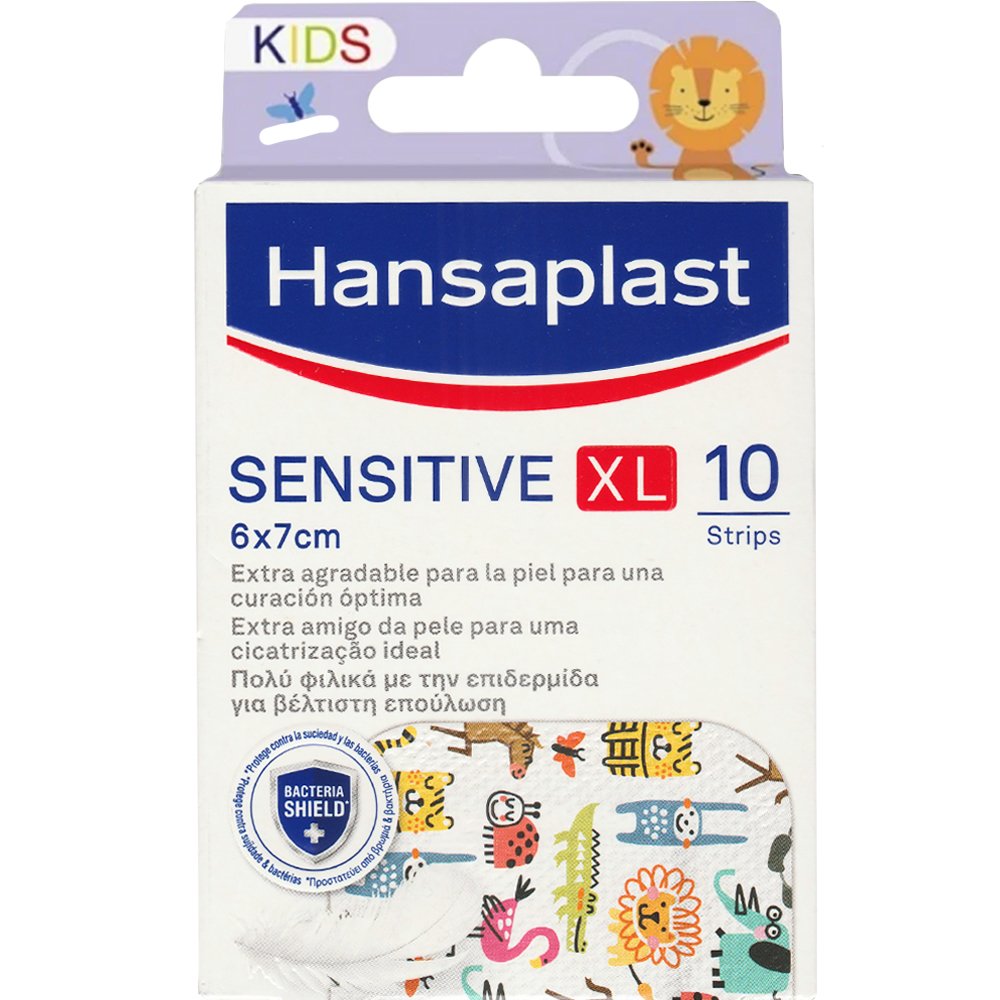 Hansaplast Hansaplast Kids Sensitive XL (6x7cm) Strips Αυτοκόλλητα Επιθέματα για Παιδιά, για την Κάλυψη & Προστασία Μικρών Πληγών Φιλικά με την Επιδερμίδα για Βέλτιστη Επούλωση 10 Τεμάχια