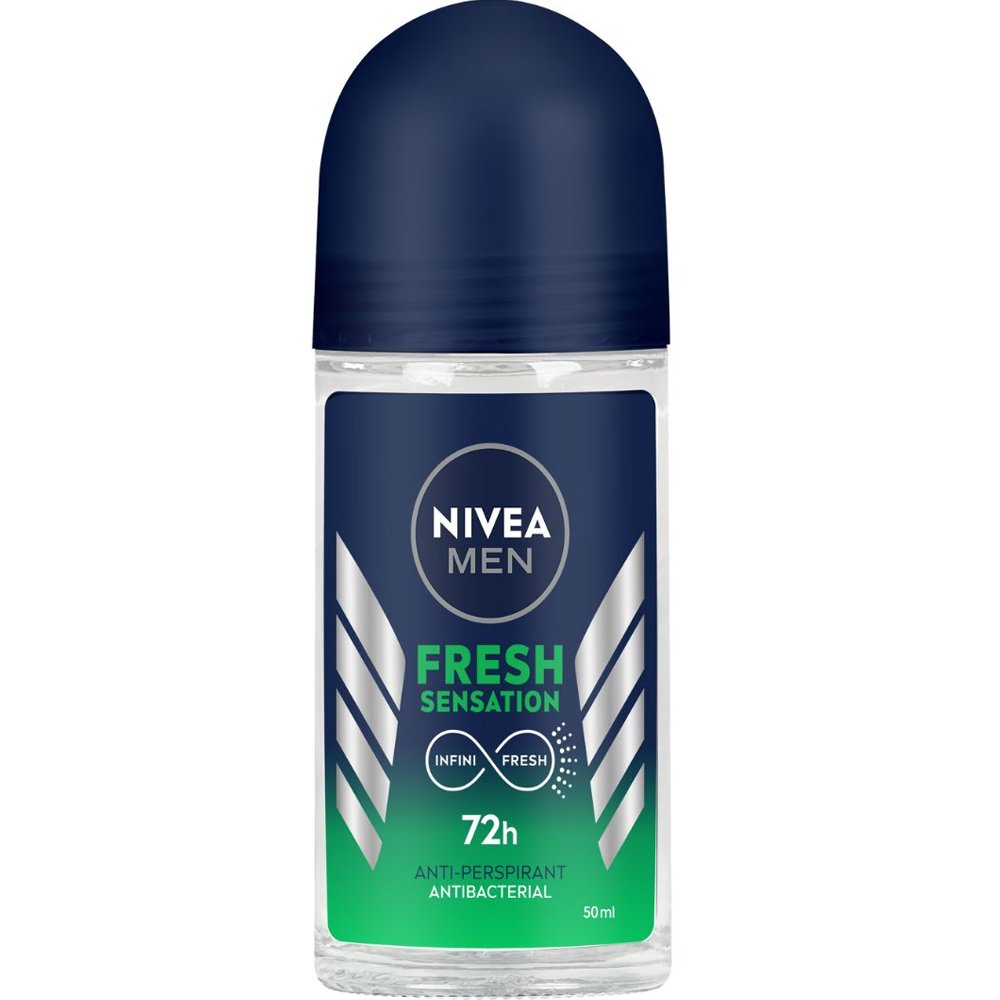 Nivea Men Fresh Sensation 72h Anti-Perspirant Roll-On Ανδρικό Αποσμητικό Roll-On για 72ωρη Προστασία με Αντιβακτηριακές Ιδιότητες & Φρέσκο Άρωμα 50ml – Travel Size