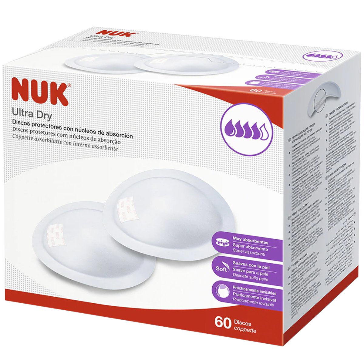 Nuk Nuk Ultra Dry Breast Pads with Absorbent Core Εξαιρετικά Απορροφητικά Επιθέματα Στήθους για Μέγιστη Ασφάλεια & Άνεση 60 Pads