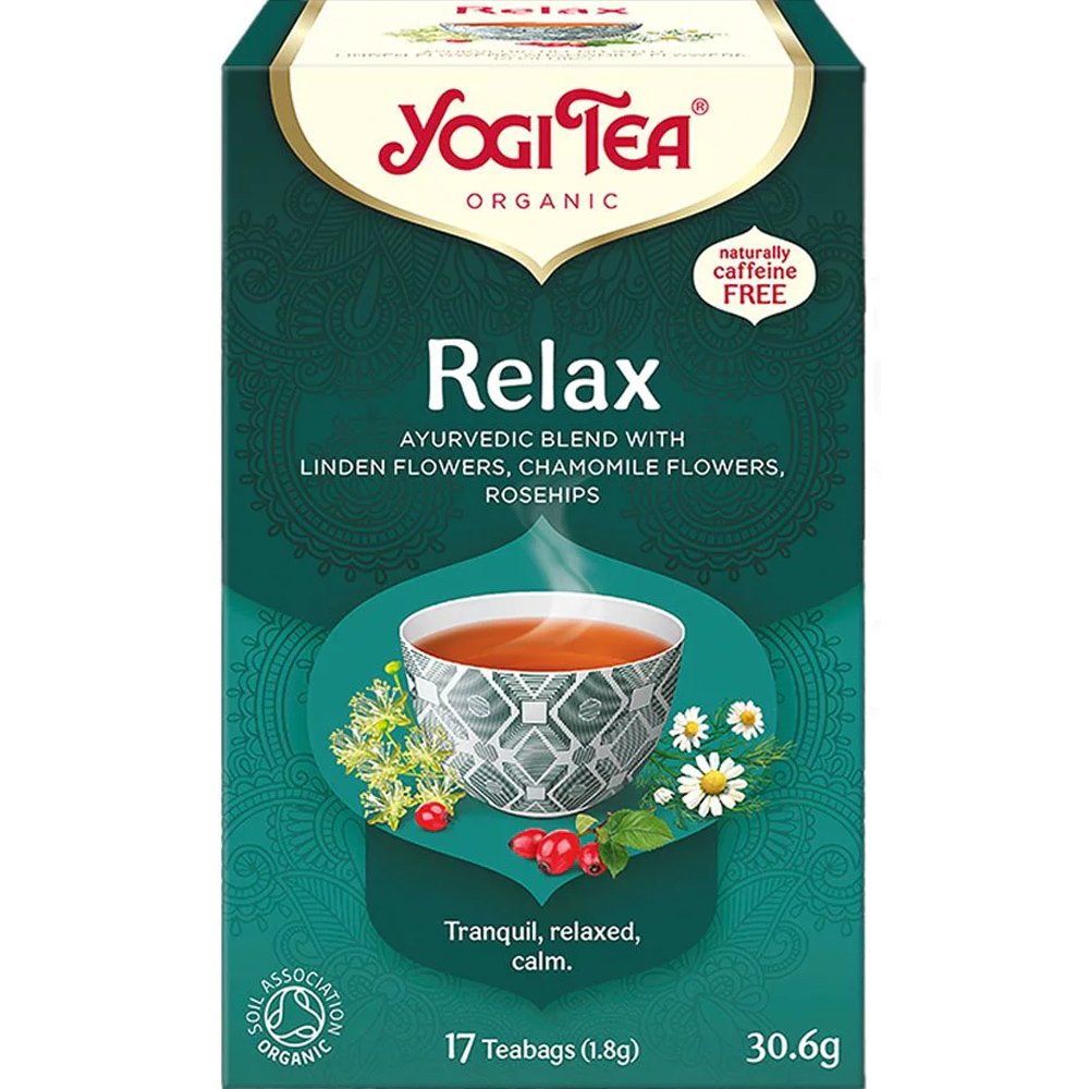 Yogi Tea Yogi Tea Relax Ayurvedic Blend 17 Teabags (17 Φακελάκια x 1.8g),Τσάι για Ηρεμία & Χαλάρωση με Άγριο Τριαντάφυλλο, Πορτοκάλι & Σμέουρο