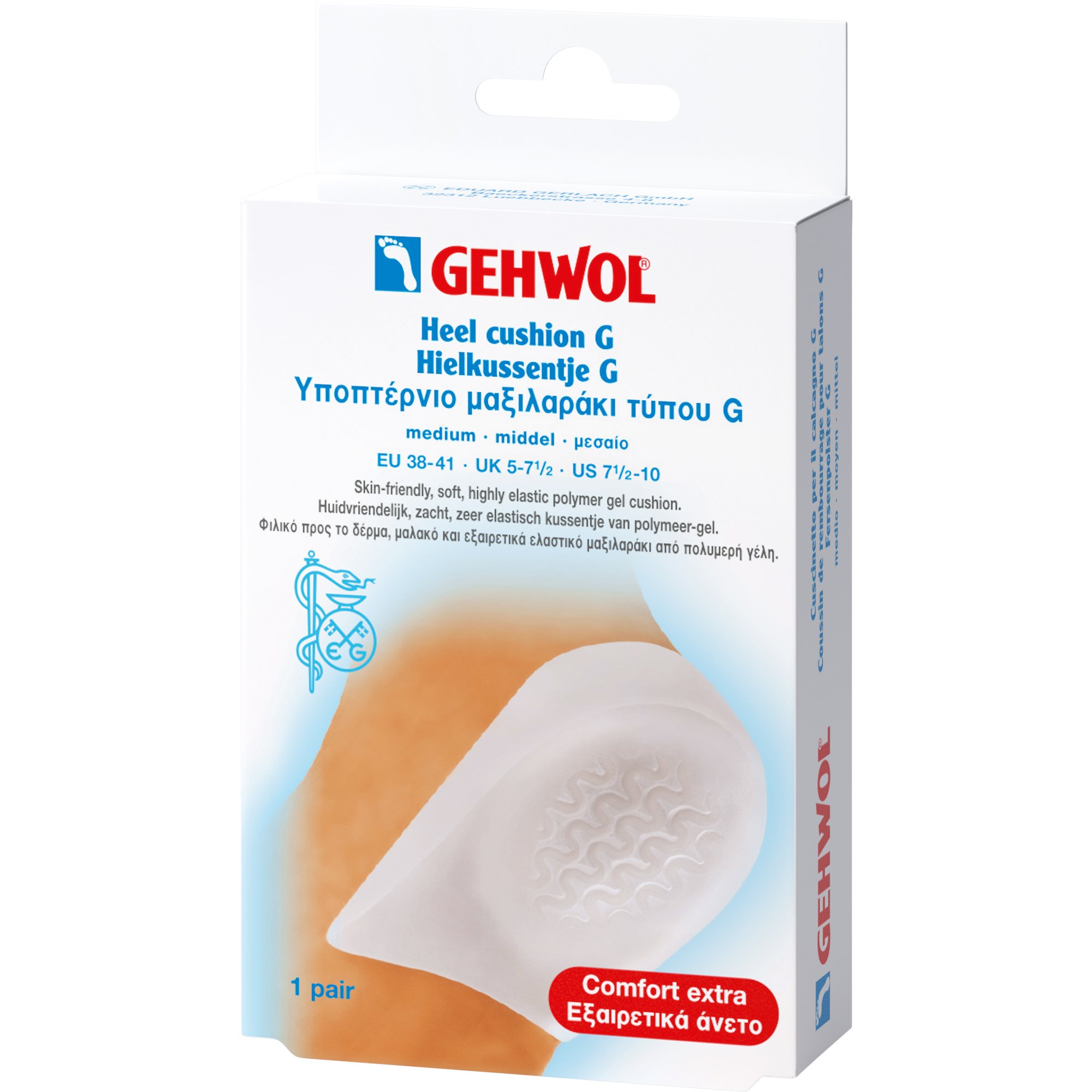 Gehwol Gehwol Heel Cushion G Υποπτέρνιο Μαξιλαράκι Τύπου G για την Ανακούφιση από την Πίεση & τον Πόνο σε Περίπτωση Πτερνικής Άκανθας 1 Ζευγάρι - Μεσαίο (M)