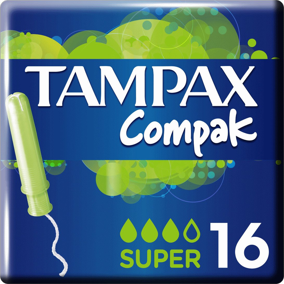 Tampax Tampax Compak Super Ταμπόν με Απλικατέρ Υψηλής Απορροφητικότητας για Μέτρια Έως Μεγάλη Ροή 16 τεμάχια