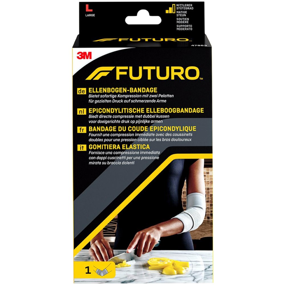 FUTURO 3M Futuro Elbow Pad with Pressure Cushions Ελαστική Περιαγκωνίδα με Μαξιλαράκια Πίεσης Κωδ 47863 1 Τεμάχιο - Large