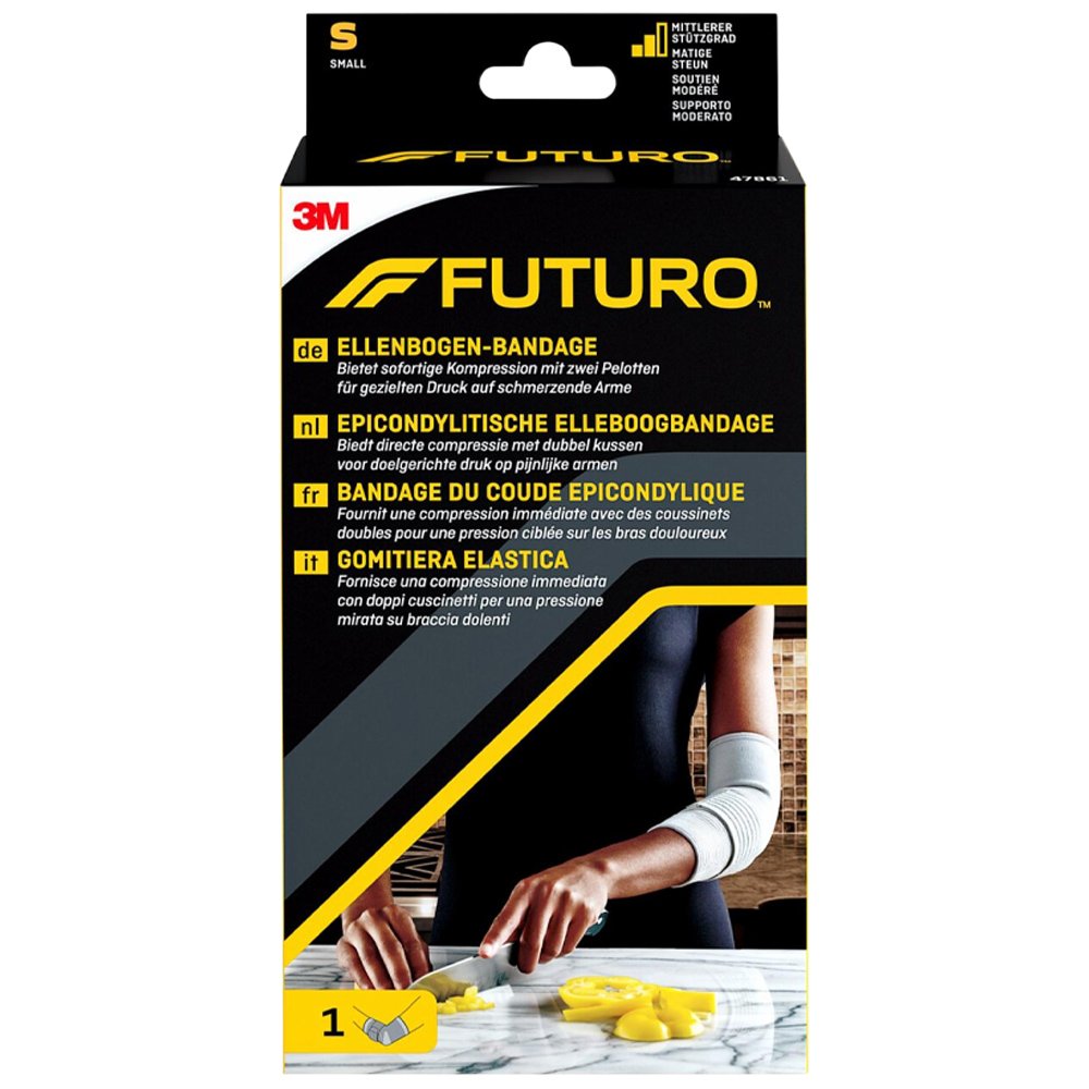 FUTURO 3M Futuro Elbow Pad with Pressure Cushions Ελαστική Περιαγκωνίδα με Μαξιλαράκια Πίεσης Κωδ 47861, 1 Τεμάχιο - Small