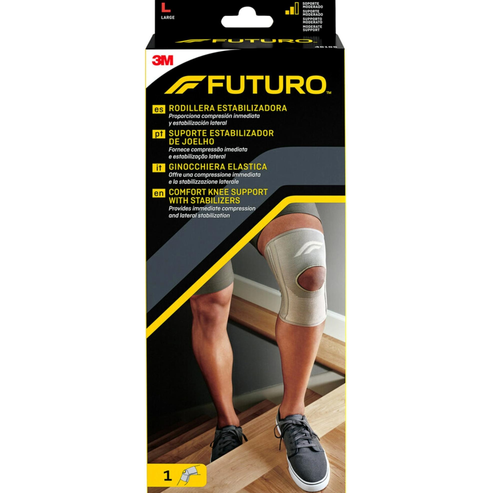 FUTURO 3M Futuro Comfort Knee Support with Stabilizers Ελαστική Επιγονατίδα με Σύστημα Στήριξης 1 Τεμάχιο, Κωδ. 46165 - Large