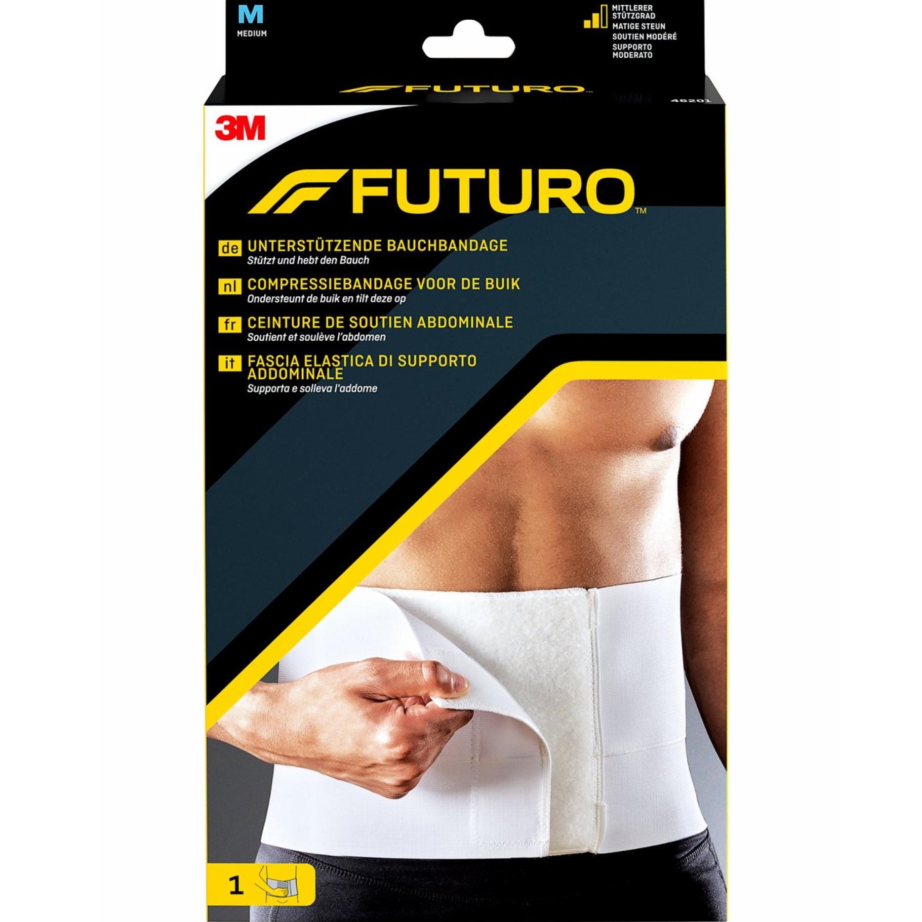 FUTURO 3M Futuro Abdomen Compression Support Ζώνη Συμπίεσης Κοιλιακής Χώρας 1 Τεμάχιο - Medium, Κωδ. 46201