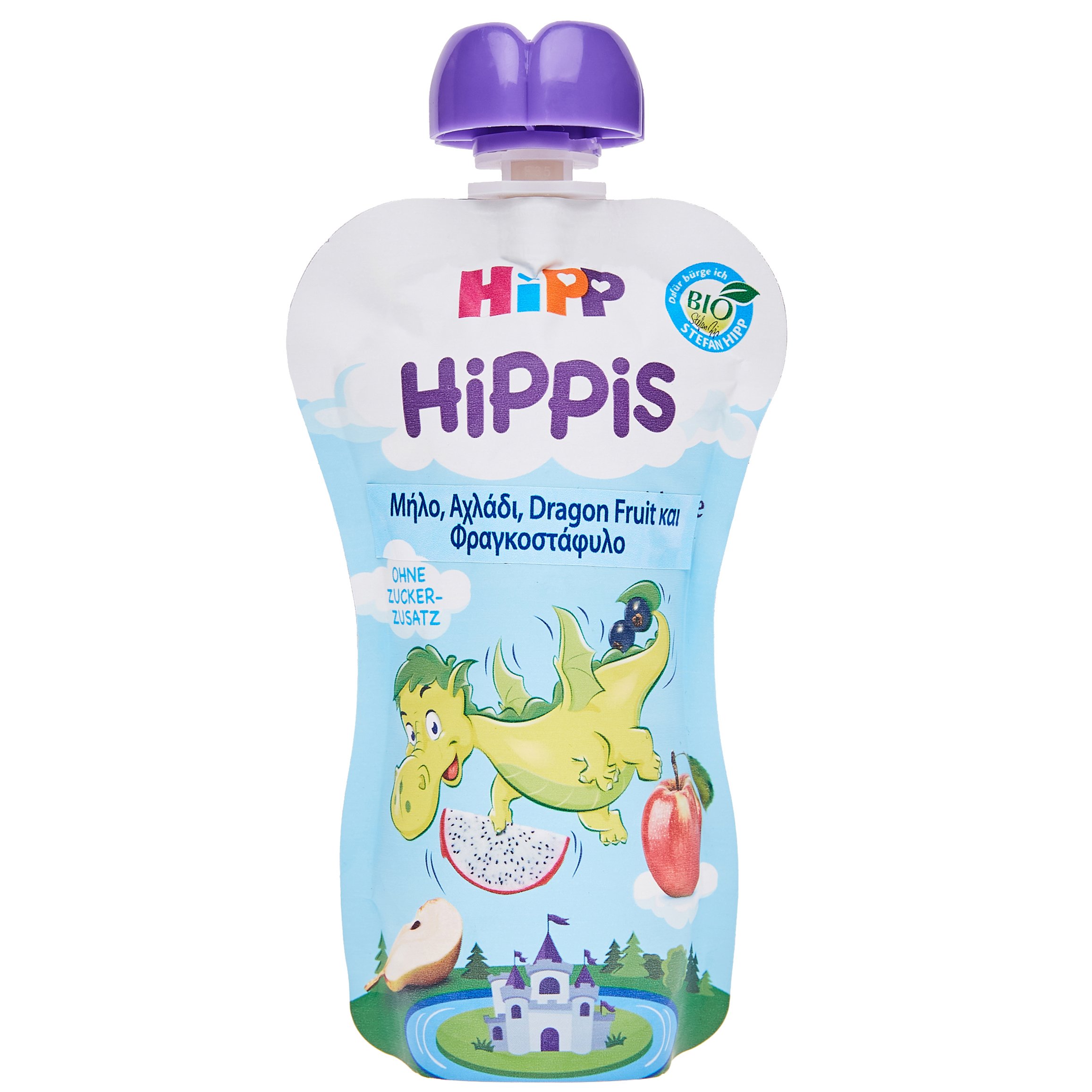 Hipp Hipp Hippis Φρουτοπολτός με Μήλο, Αχλάδι, Dragon Fruit & Φραγκοστάφυλο 100gr