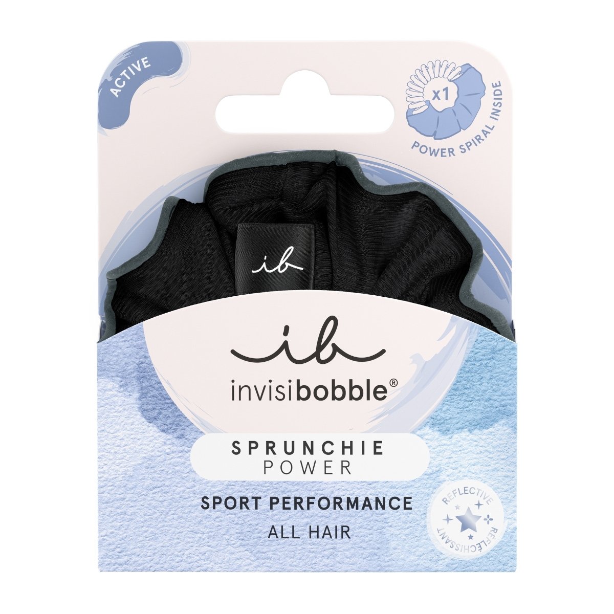 Invisibobble Invisibobble Sprunchie Power Sport Performance Black Panther Λαστιχάκι Μαλλιών με Υφασμάτινη Επένδυση για Απόλυτο Κράτημα 1 Τεμάχιο