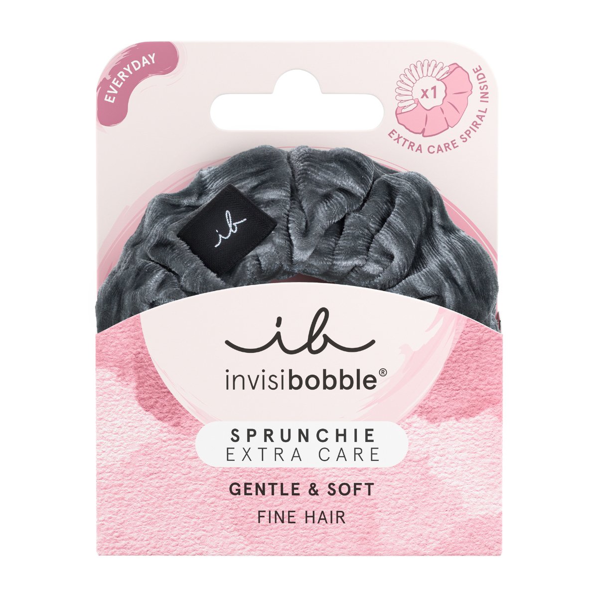 Invisibobble Invisibobble Everyday Sprunchie Extra Care Soft as Silk Λαστιχάκι Μαλλιών με Υφασμάτινη Επένδυση για Απόλυτο Κράτημα & Στυλ σε Γκρι Χρώμα 1 Τεμάχιο