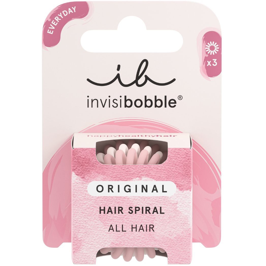 Invisibobble Invisibobble Original Hair Spiral Λαστιχάκια Μαλλιών για Απόλυτο Κράτημα 3 Τεμάχια - The Pinks