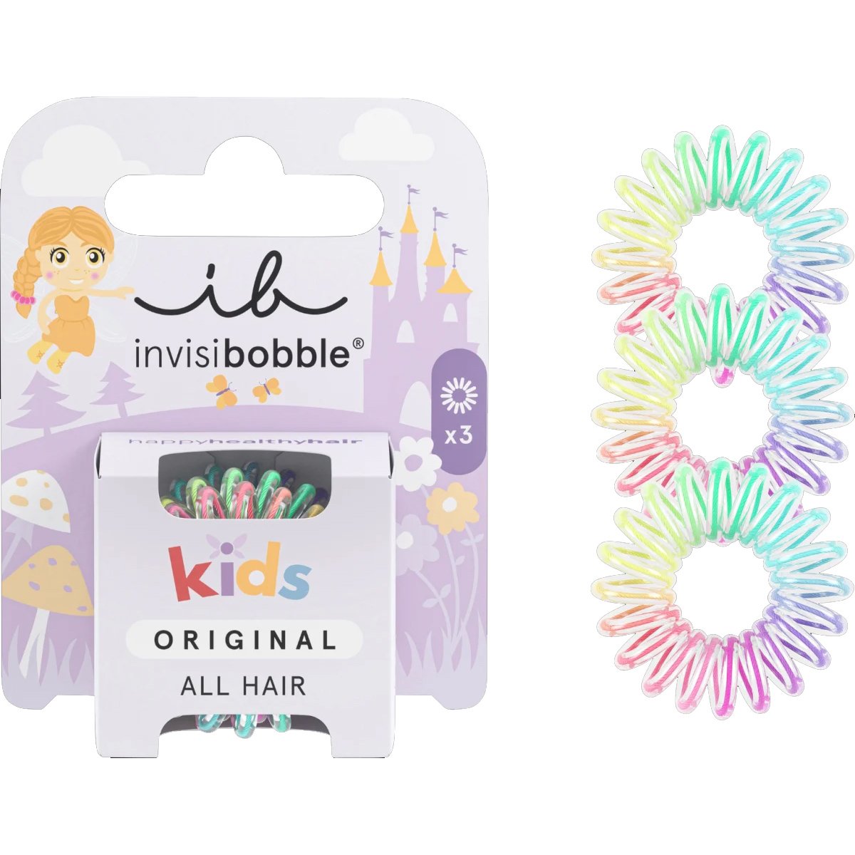 Invisibobble Invisibobble Kids Original Hair Spiral Παιδικά Λαστιχάκια Μαλλιών 3 Τεμάχια - Magic Rainbow