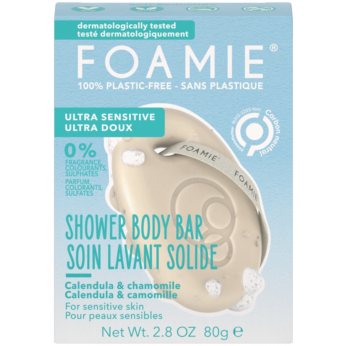 Foamie Foamie Soft Seduction Ultra Sensitive Calendula & Chamomile Shower Body Bar Μπάρα Καθαρισμού Σώματος με Καλέντουλα & Χαμομήλι για Ευαίσθητες Επιδερμίδες 80g