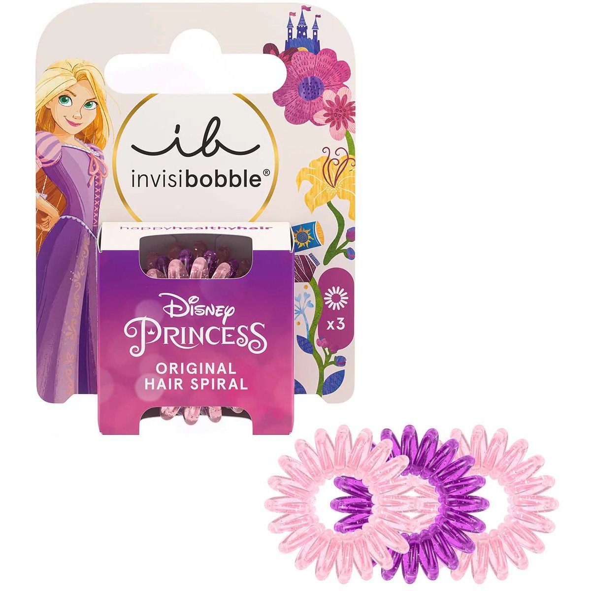 Invisibobble Invisibobble Disney Rapunzel Original Hair Spiral Λαστιχάκι Μαλλιών Εμπνευσμένο από Πριγκίπισσες της Disney 3 Τεμάχια