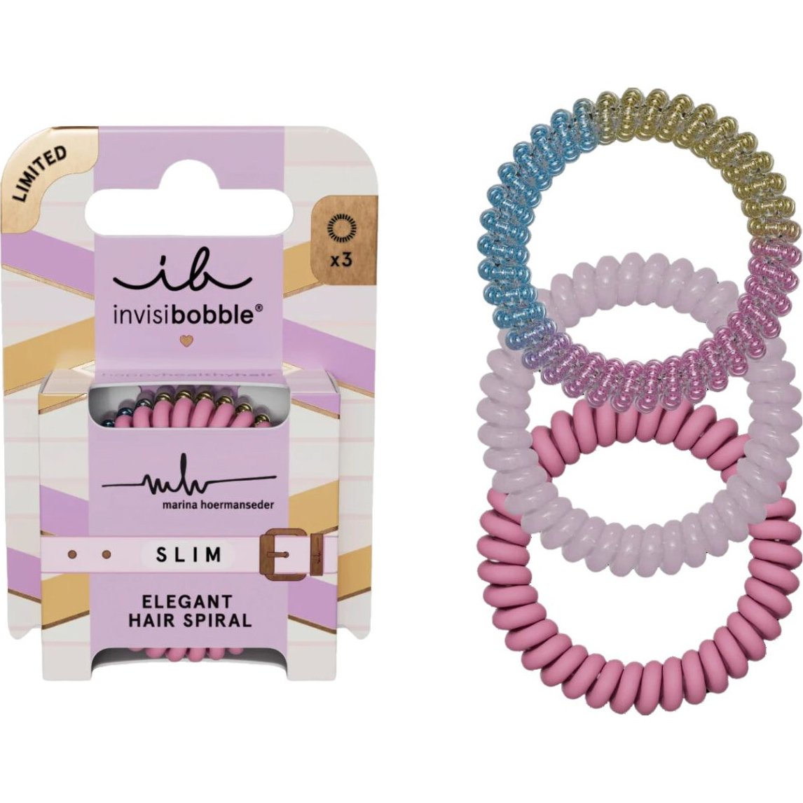 Invisibobble Slim Elegant Hair Spiral Marina Hoermanseder Limited Edition Λαστιχάκια Μαλλιών για Κομψό Δέσιμο & Στυλ σε Συλλεκτική Έκδοση 3 Τεμάχια - Radiant Beans φωτογραφία