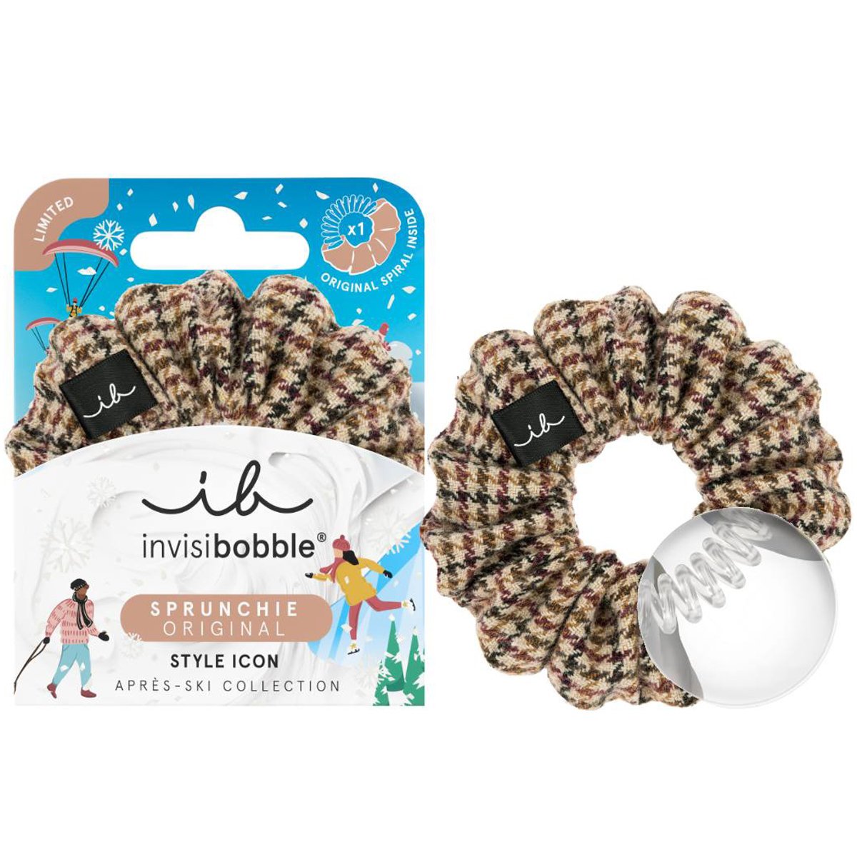 Invisibobble Invisibobble Sprunchie Original Apres-Ski Jacquard Χριστουγεννιάτικο Λαστιχάκι Μαλλιών για Γερό Κράτημα 1 Τεμάχιο