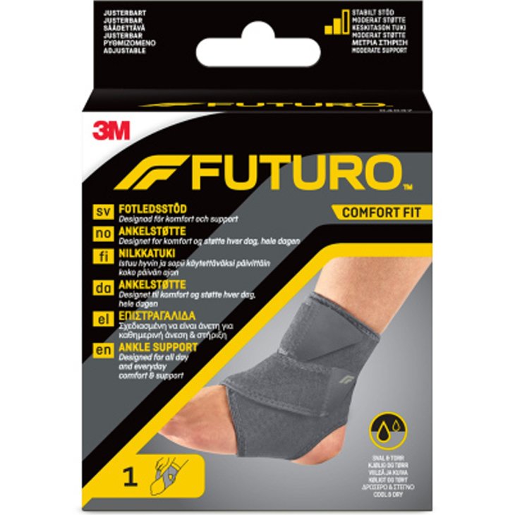 3M Futuro Comfort Fit Ρυθμιζόμενη Επιστραγαλίδα για Καθημερινή Άνεση & Στήριξη Γκρι One Size 1 Τεμάχιο, Κωδ 04037 φωτογραφία