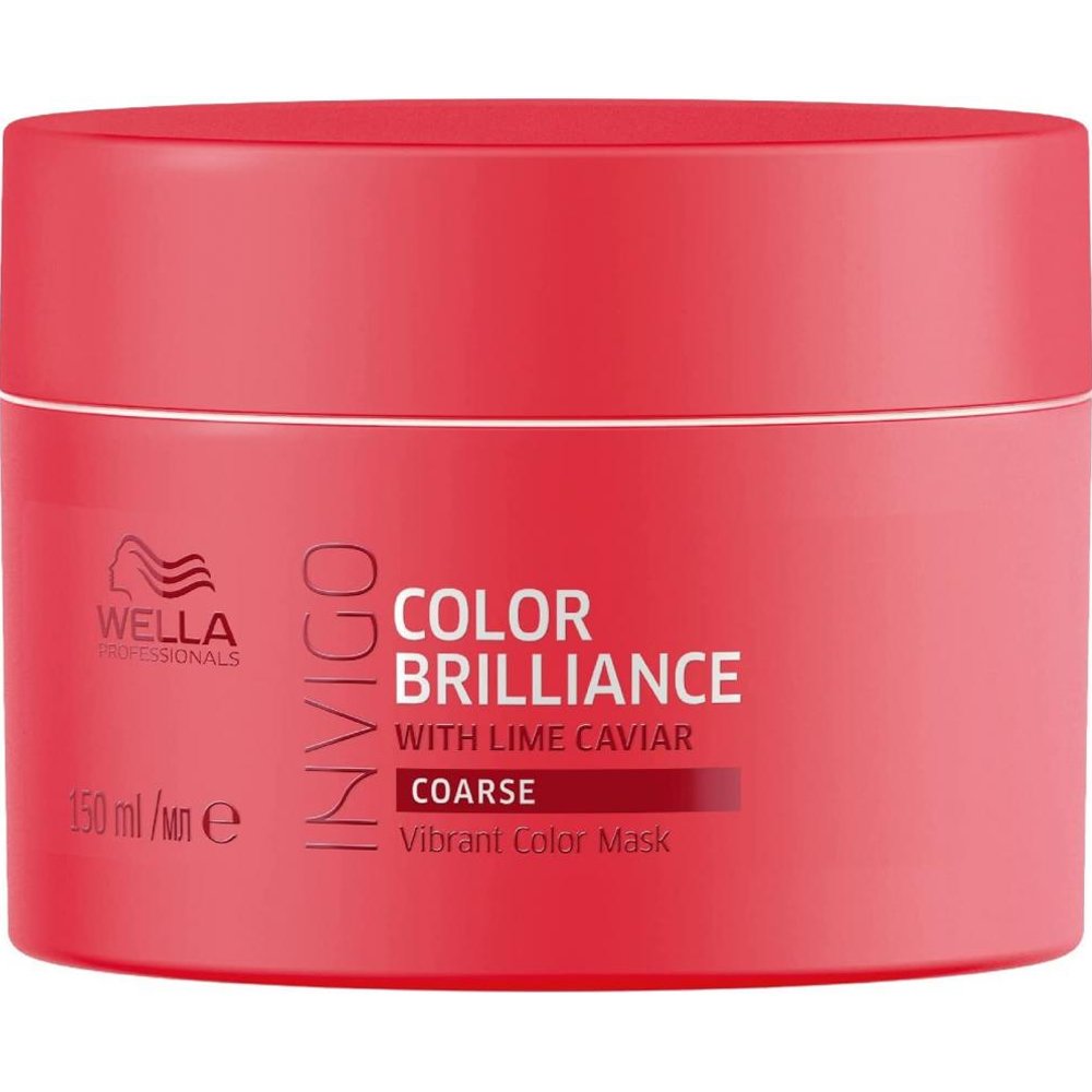 Wella Wella Professionals Invigo Color Brilliance Vibrant Color Mask with Lime Caviar Coarse Coloured Hair Μάσκα για Βελτίωση της Ζωντάνιας του Χρώματος σε Βαμμένα Δύσκολα - Σκληρά Μαλλιά 150ml