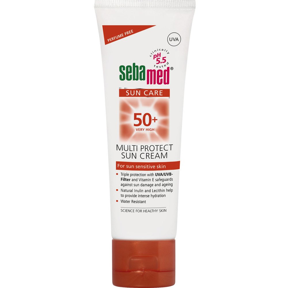 Sebamed Sebamed Sun Care Multi Protect Sun Cream Perfume Free Spf50+ Αντηλιακή Κρέμα Προσώπου & Σώματος Πολύ Υψηλής Προστασίας Χωρίς Άρωμα 75ml