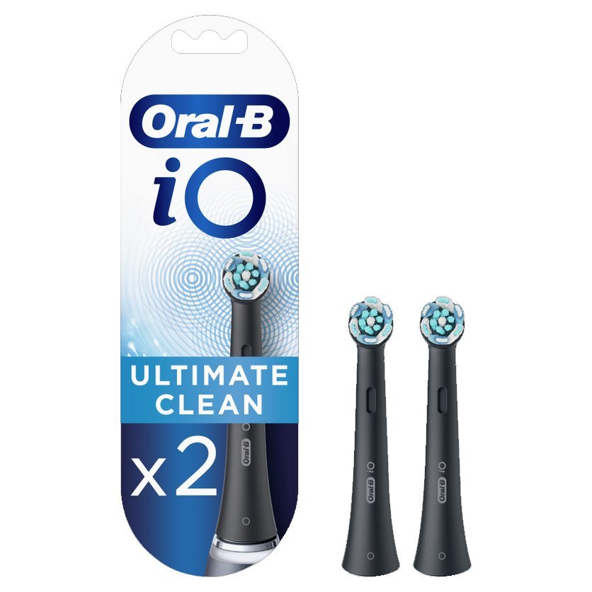 Oral-B Oral-B iO Ultimate Clean Brush Heads Black Ανταλλακτικές Κεφαλές Βουρτσίσματος σε Μαύρο Χρώμα, για Επαγγελματικό Καθαρισμό 2 Τεμάχια