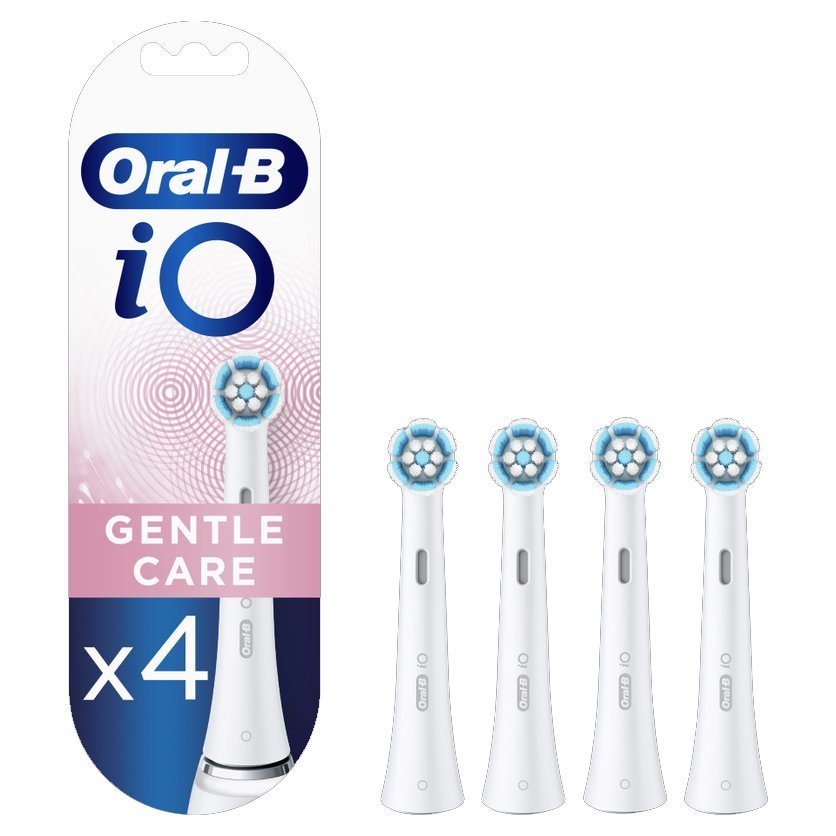 Oral-B Oral-B iO Gentle Care Brush Heads Ανταλλακτικές Κεφαλές Βουρτσίσματος για Απαλό & Επαγγελματικό Καθαρισμό των Ευαίσθητων Δοντιών & Ούλων 4 Τεμάχια