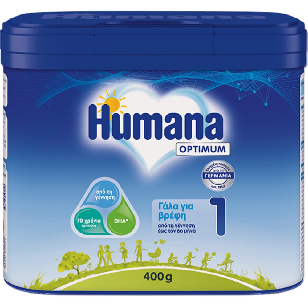 Humana Humana Optimum Milk 1, 0-6m Βρεφικό Γάλα σε Σκόνη από την Πρώτη Μέρα έως τον 6ο Μήνα για Σωστή Ανάπτυξη 400g