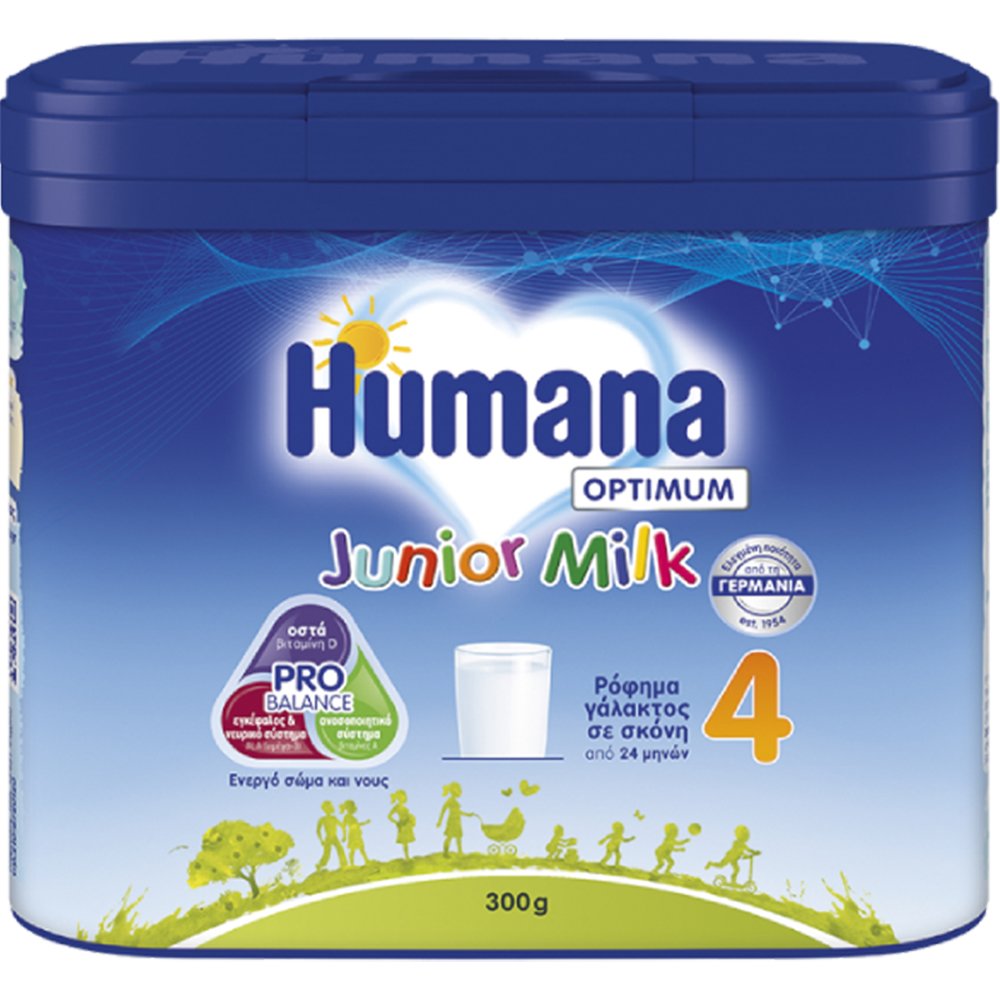 Humana Humana Optimum Junior Milk 4, 24m+ Βρεφικό Γάλα από τους 24 Μήνες για Σωστή Ανάπτυξη 300g