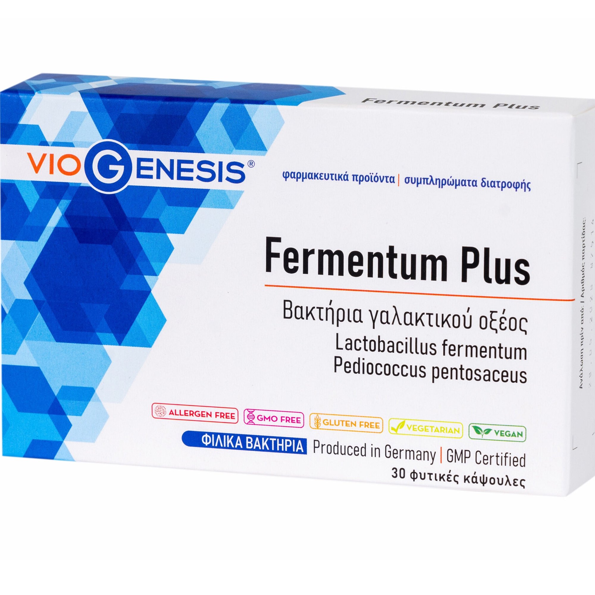 Viogenesis Viogenesis Fermentum Plus Συμπλήρωμα Διατροφής με Προβιοτικά Βακτήρια Γαλακτικού Οξέος για την Ομαλή Εντερική Λειτουργία, Ηπατική Αποκατάσταση & Γερό Ανοσοποιητικό 30caps