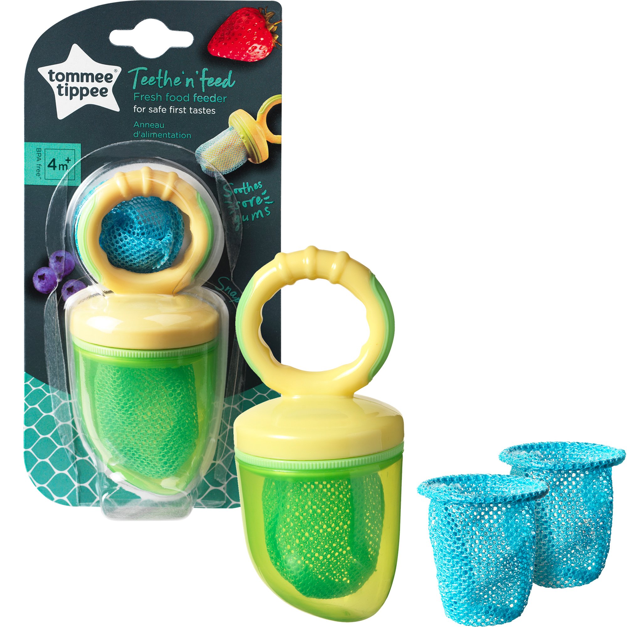 Tommee Tippee Tommee Tippee Teethe n Food Fresh Food Feeder Κωδ 44661151 Πιπίλα για Εισαγωγή Τροφής 4m+, 1 Τεμάχιο