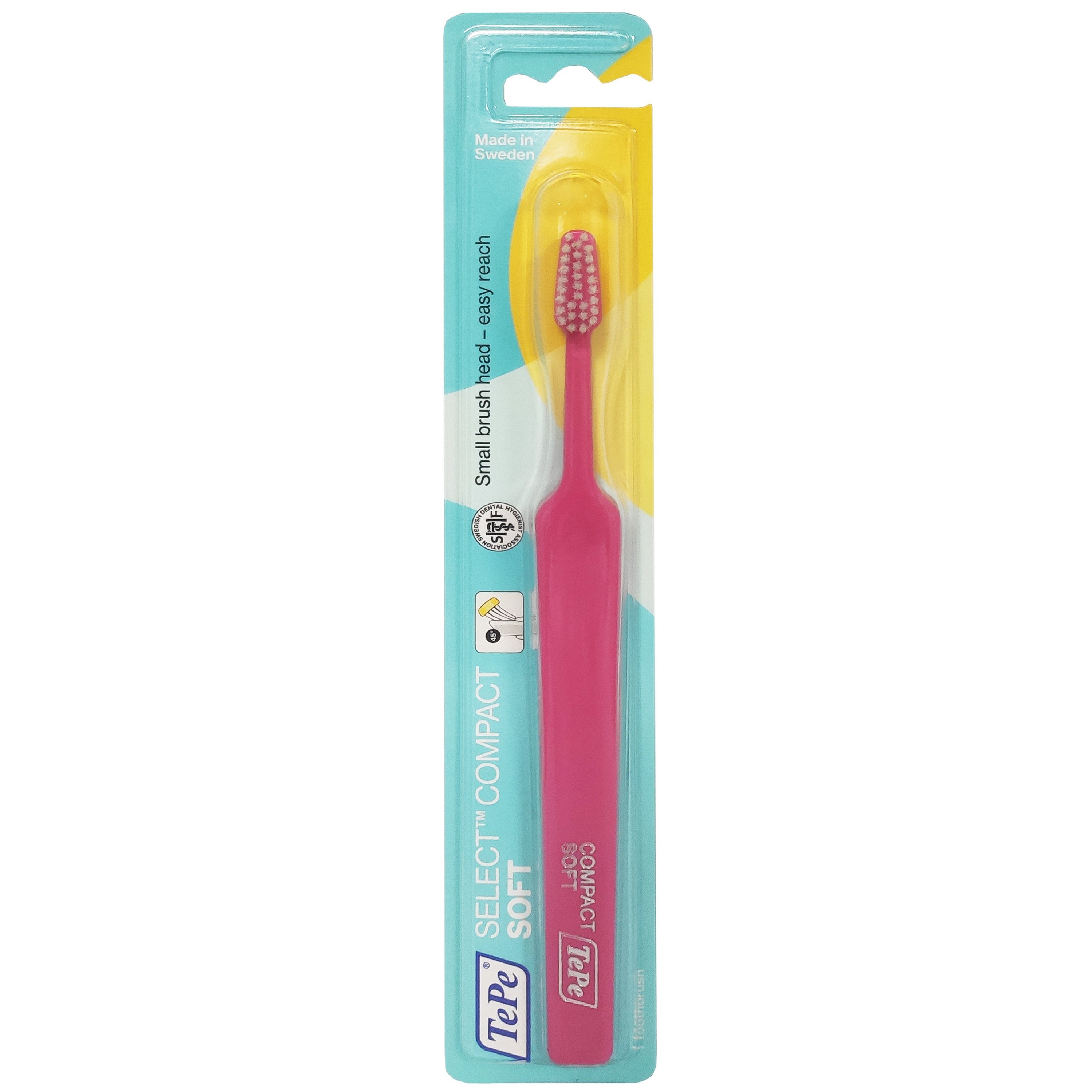 TePe Select Compact Soft Toothbrush Μαλακή Οδοντόβουρτσα με Μικρή Κεφαλή για Αποτελεσματικό Καθαρισμό 1 Τεμάχιο – Φούξια