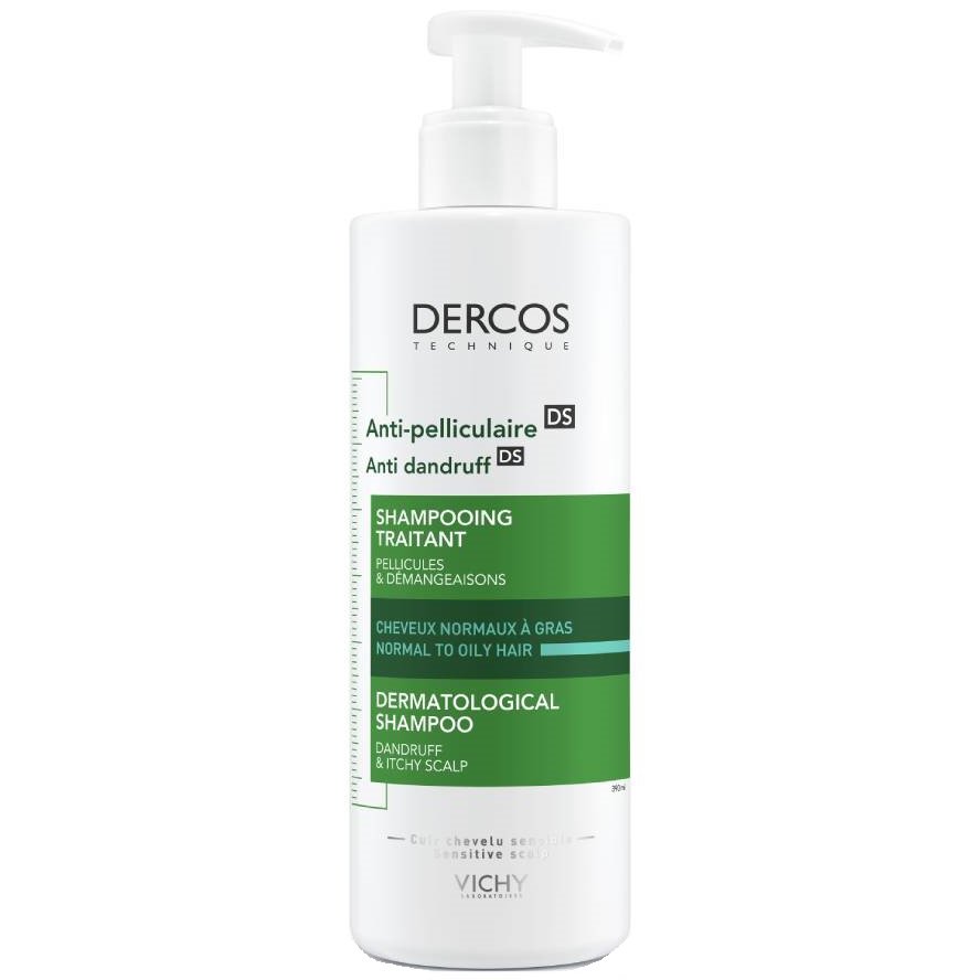 Vichy Dercos Anti-Dandruff Dermatological Shampoo for Normal to Oily Hair Σαμπουάν Κατά της Ξηροδερμίας για την Καταπολέμηση της Λιπαρής Πιτυρίδας & της Φαγούρας του Τριχωτού με Αντλία 390ml φωτογραφία