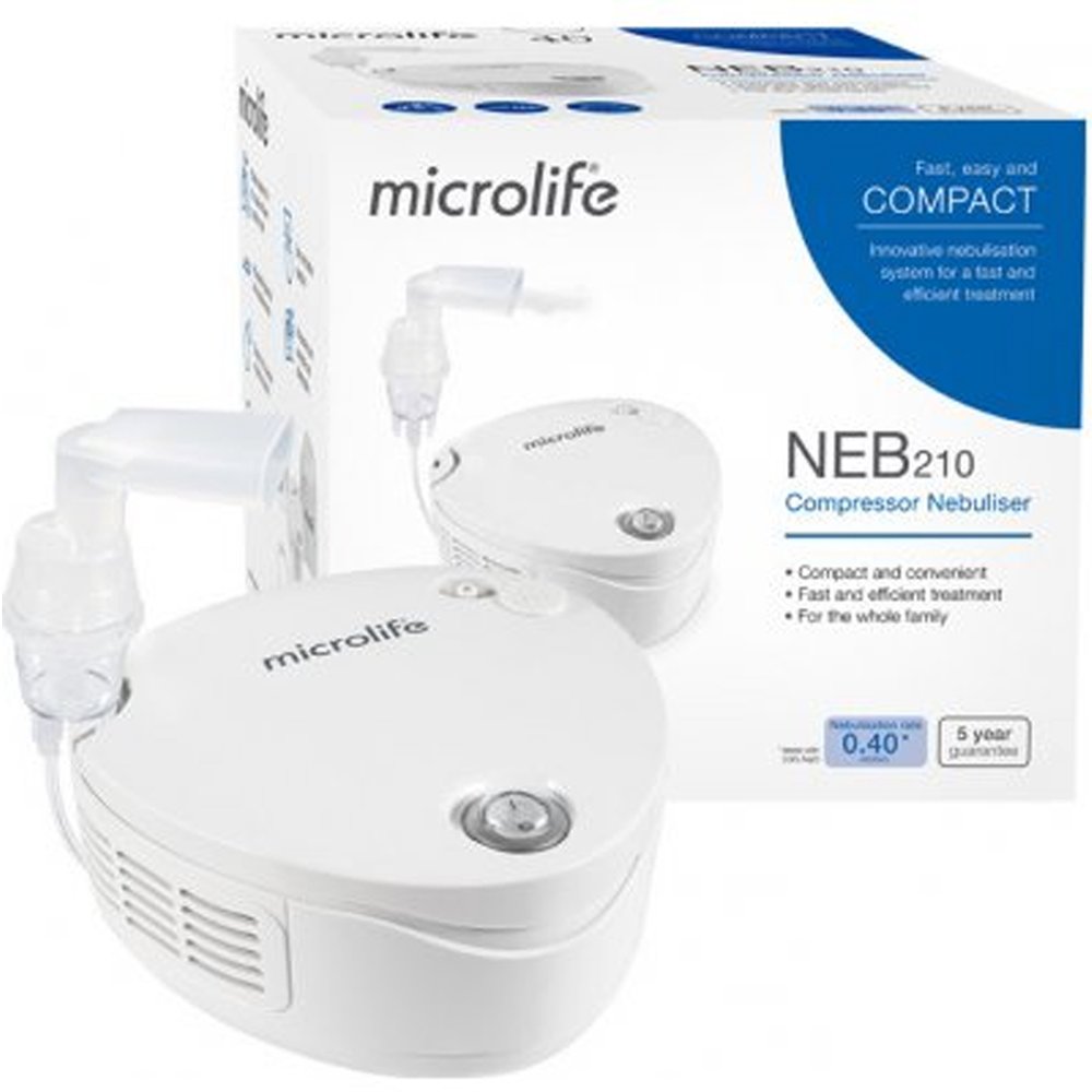 Microlife Microlife ΝΕΒ 210 Compressor Nebuliser Νεφελοποιητής για Θεραπεία Άσθματος Χρόνιας Βρογχίτιδα & Άλλων Ασθενειών του Αναπνευστικού 1 Τεμάχιο