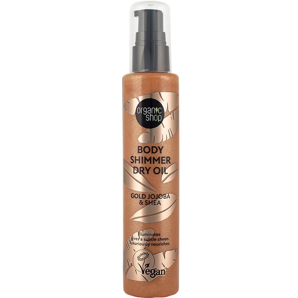 Natura Siberica Organic Shop Body Shimmer Gold Jojoba & Shea Dry Oil Ξηρό Λάδι Σώματος με Έλαιο Jojoba & Βούτυρο Καριτέ για Λάμψη & Σατινέ Όψη 100ml