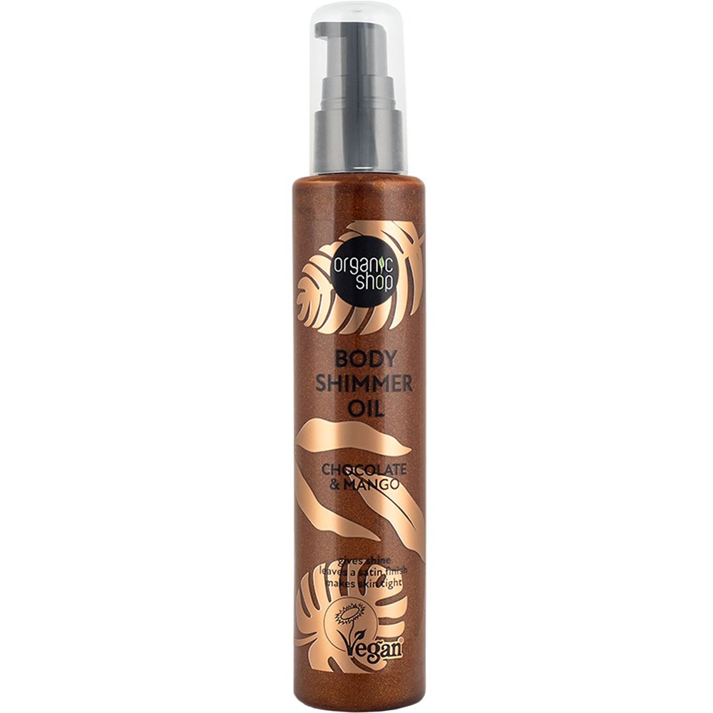 Natura Siberica Organic Shop Body Shimmer Oil Λάδι Σώματος με Σοκολάτα & Μάνγκο για Λάμψη με Μεταξένιο Αποτέλεσμα Ενισχύοντας το Φυσικό Τόνο του Δέρματος 100ml - Chocolate & Mango