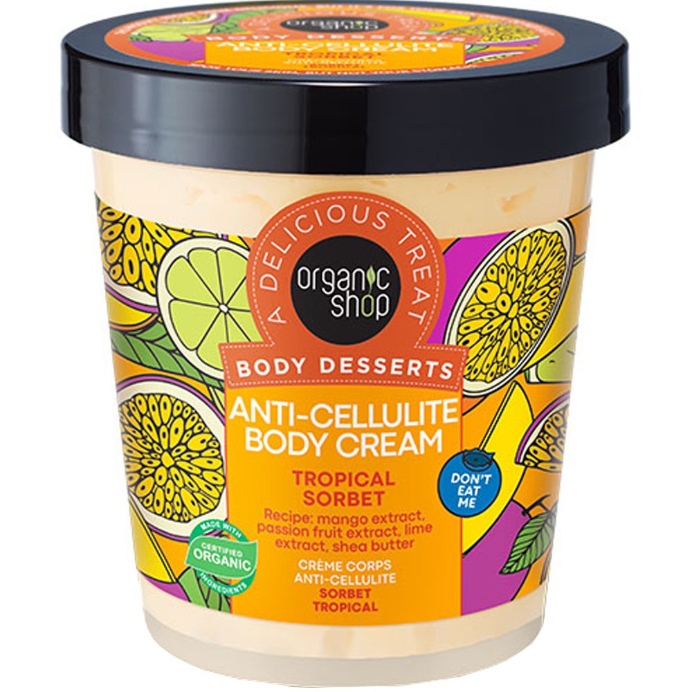 Organic Shop Body Desserts Tropical Sorbet Anti-Cellulite Body Cream Κρέμα Σώματος με Εκχύλισμα Τροπικών Φρούτων Κατά της Κυτταρίτιδας 450ml φωτογραφία