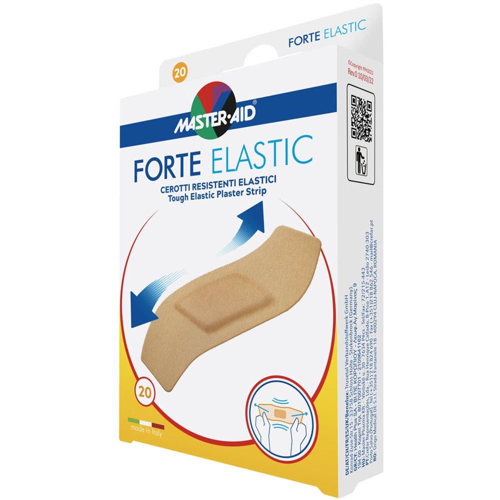 Master Aid Master Aid Forte Elastic Tough Elastic Plaster Strip 78x26mm Μπεζ Ελαστικά Αυτοκόλλητα Επιθέματα για Προστασία από Τραυματισμούς 20 Τεμάχια