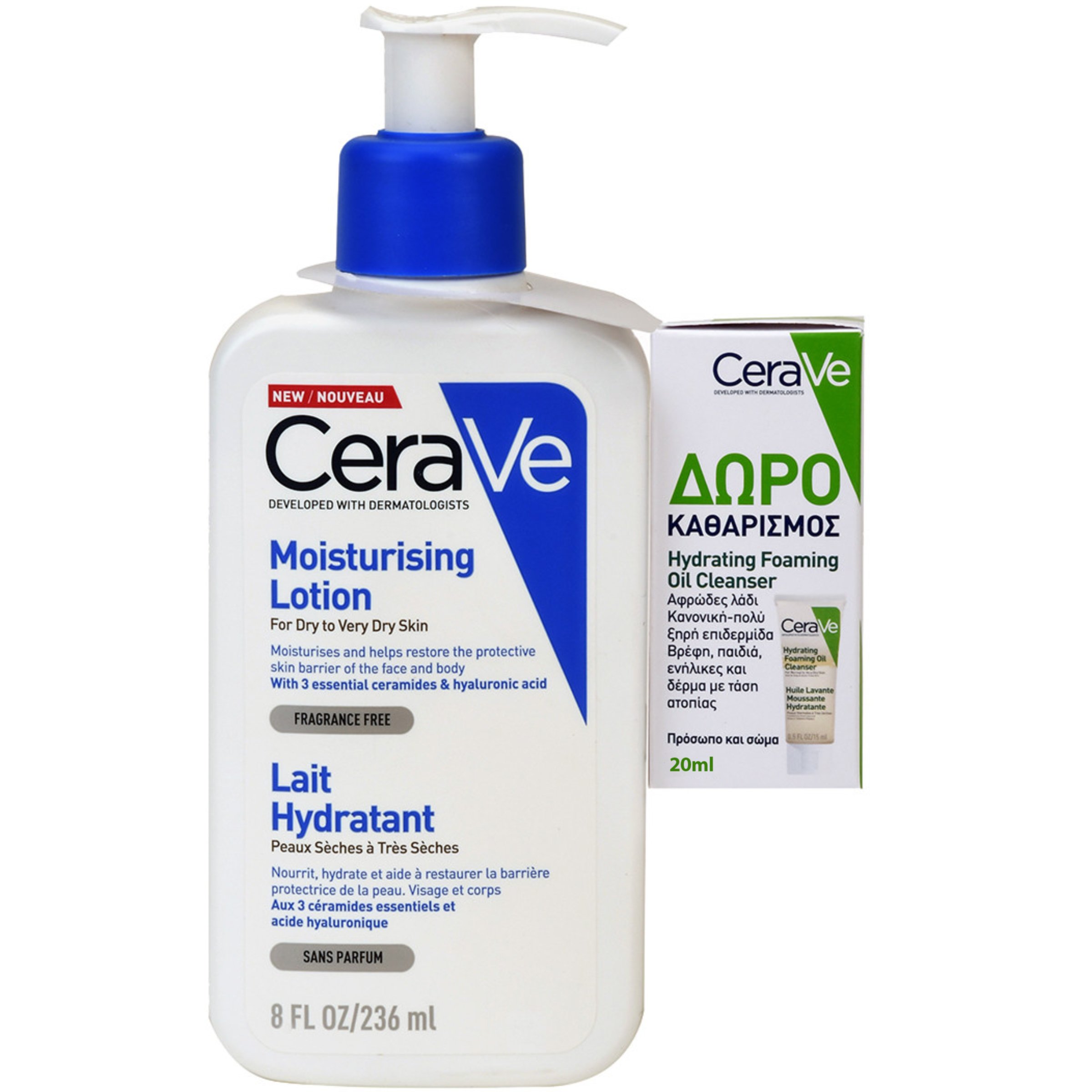 CeraVe Promo Moisturising Face & Body Lotion for Dry to Very Dry Skin 236ml & Δώρο Hydrating Foaming Oil Cleanser 20ml