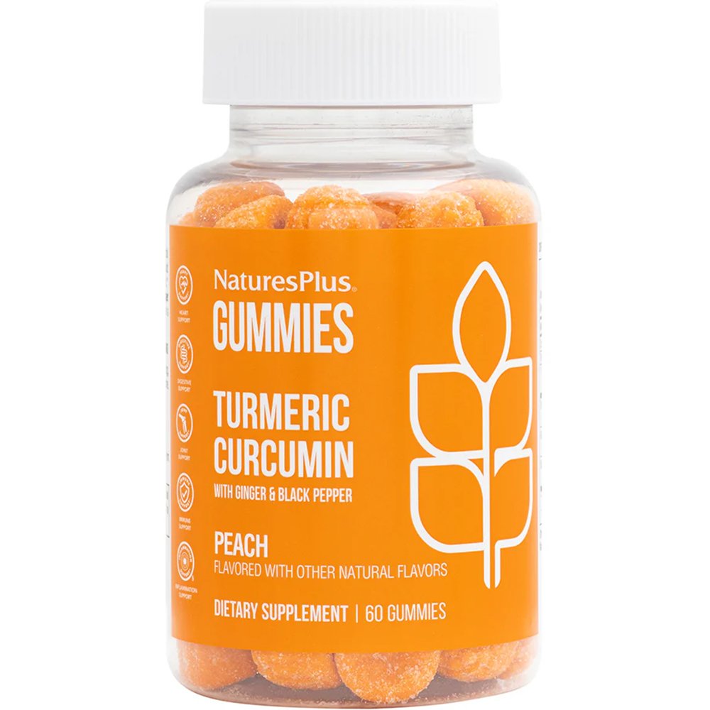 Natures Plus Natures Plus Gummies Turmeric Curcumin with Ginger & Black Pepper Συμπλήρωμα Διατροφής με Τιτλοδοτημένο Εκχύλισμα Κουρκουμά, Τζίντζερ & Μαύρο Πιπέρι για Αντιοξειδωτική Προστασία & Καλή Λειτουργία του Ανοσοποιητικού - Πεπτικού Συστήματος με Γεύση Ροδά