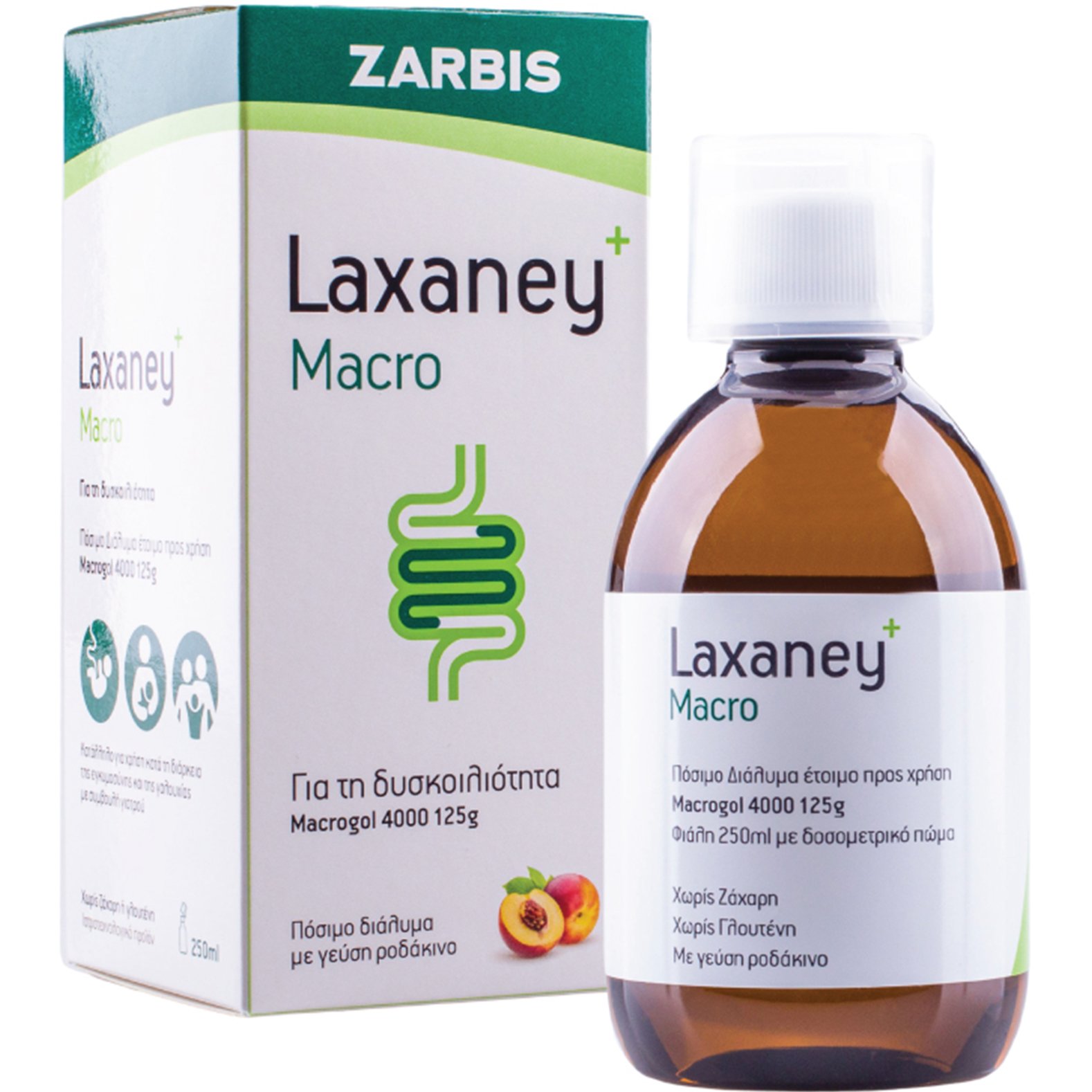 Zarbis Laxaney Macro Oral Συμπλήρωμα Διατροφής σε Σιρόπι για την Αντιμετώπιση της Δυσκοιλιότητας με Γεύση Ροδάκινο 250ml φωτογραφία